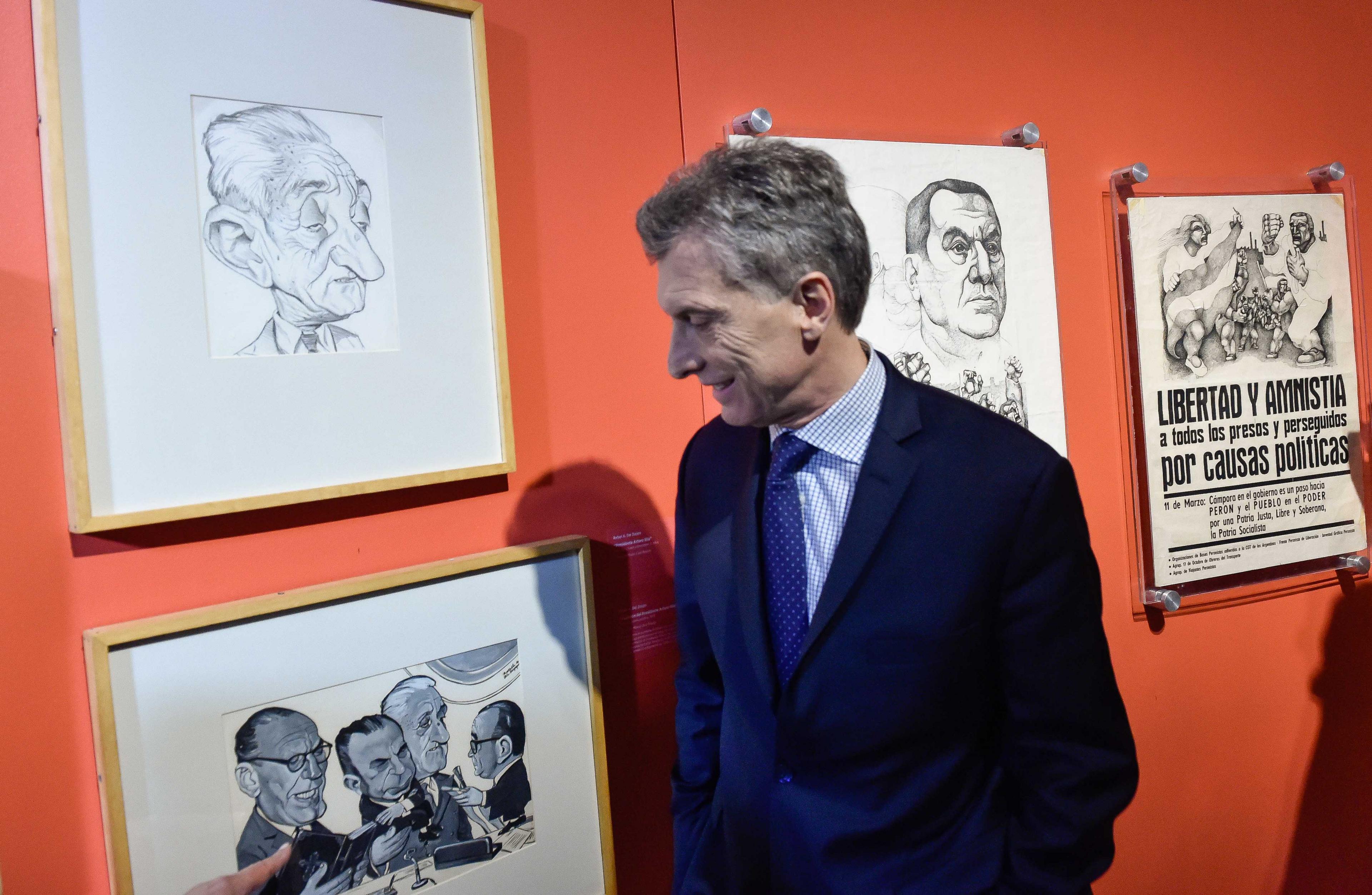 President Mauricio Macri at the re-opening of the Casa Rosada Museum