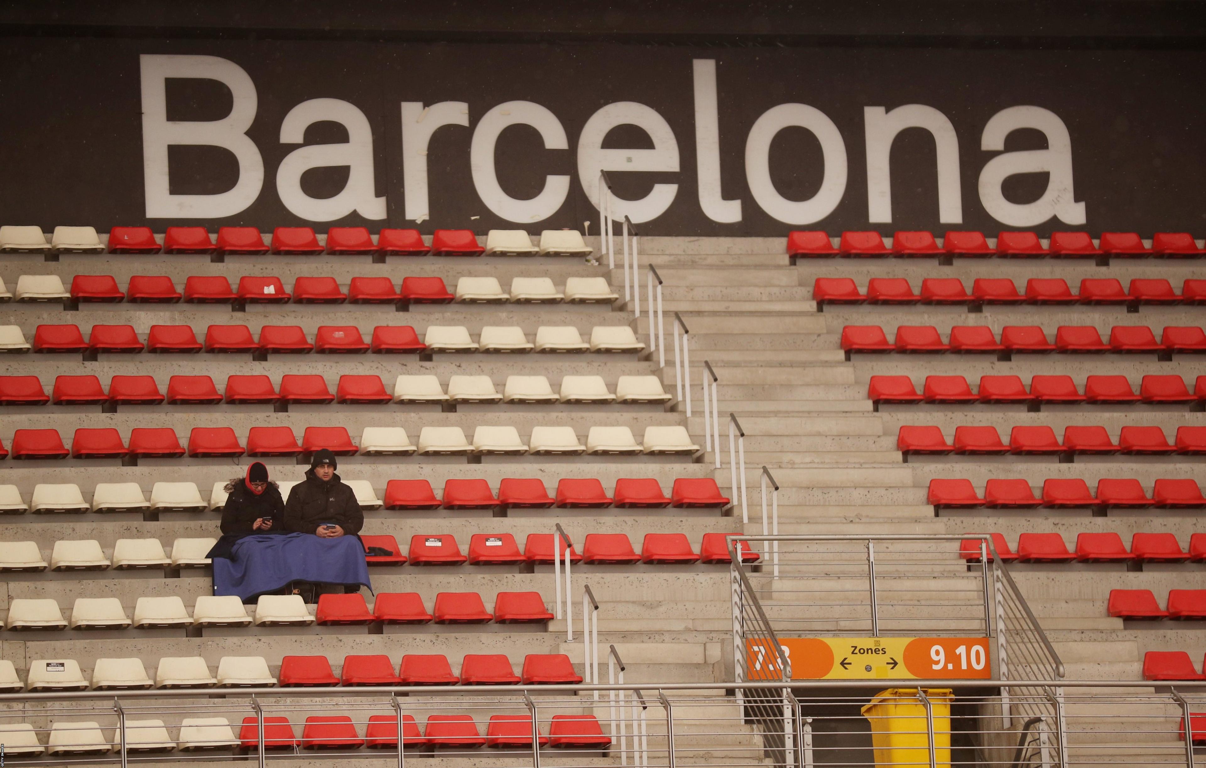 Fans in the stand at the Circuit de Catalunya