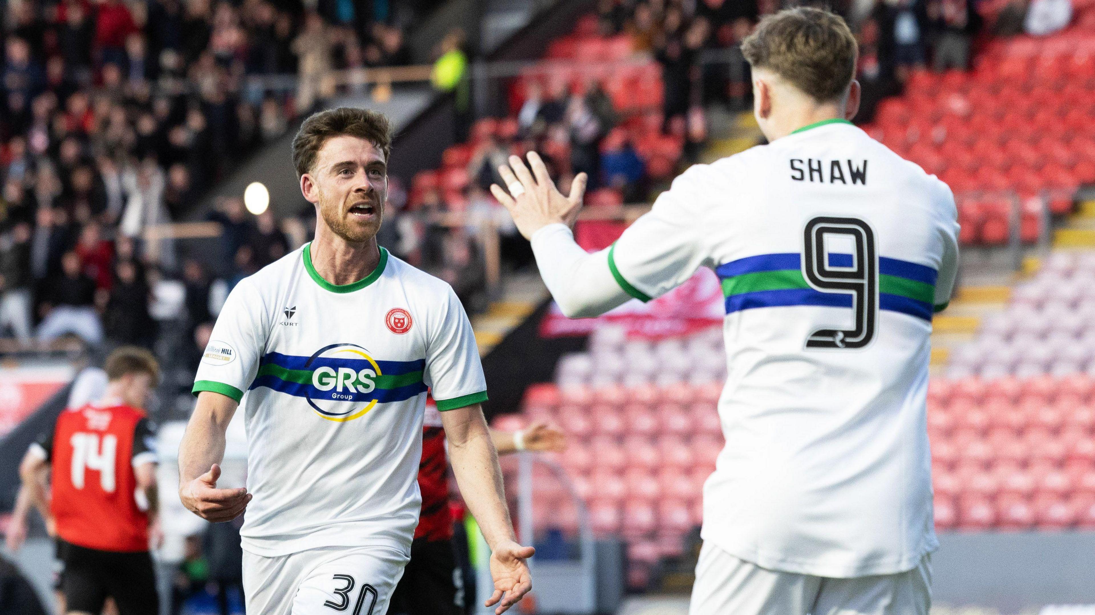 Hamilton Academical players celebrating