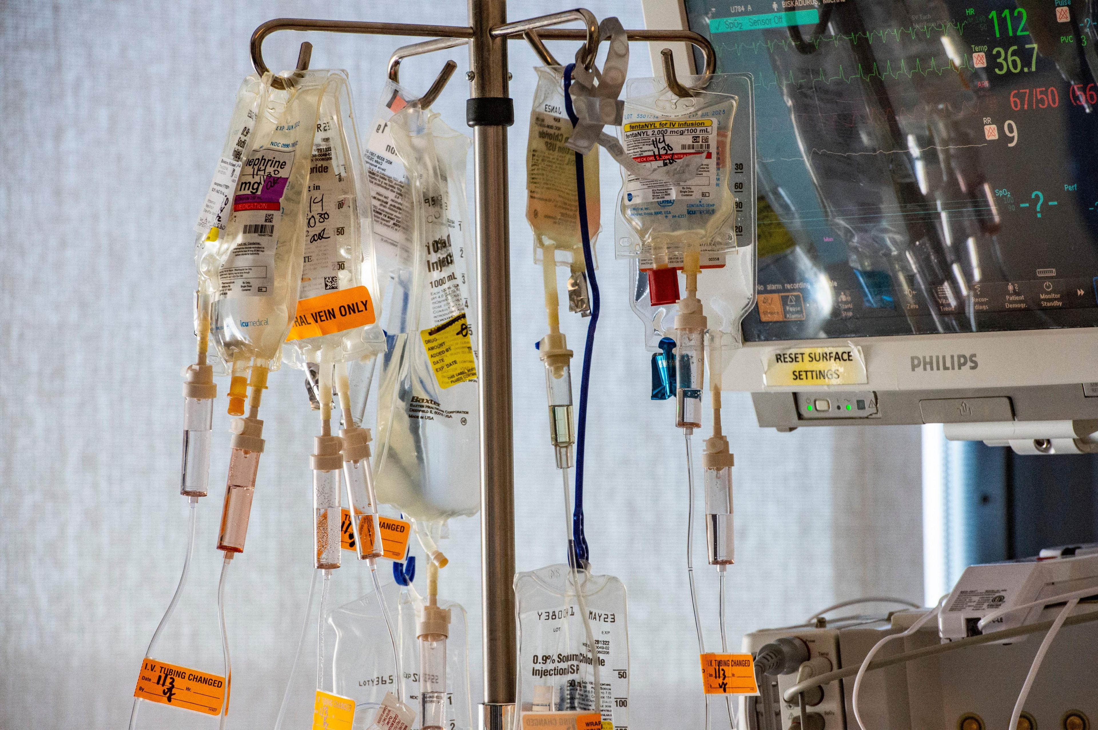 IVs in the ICU ward at an American hospital