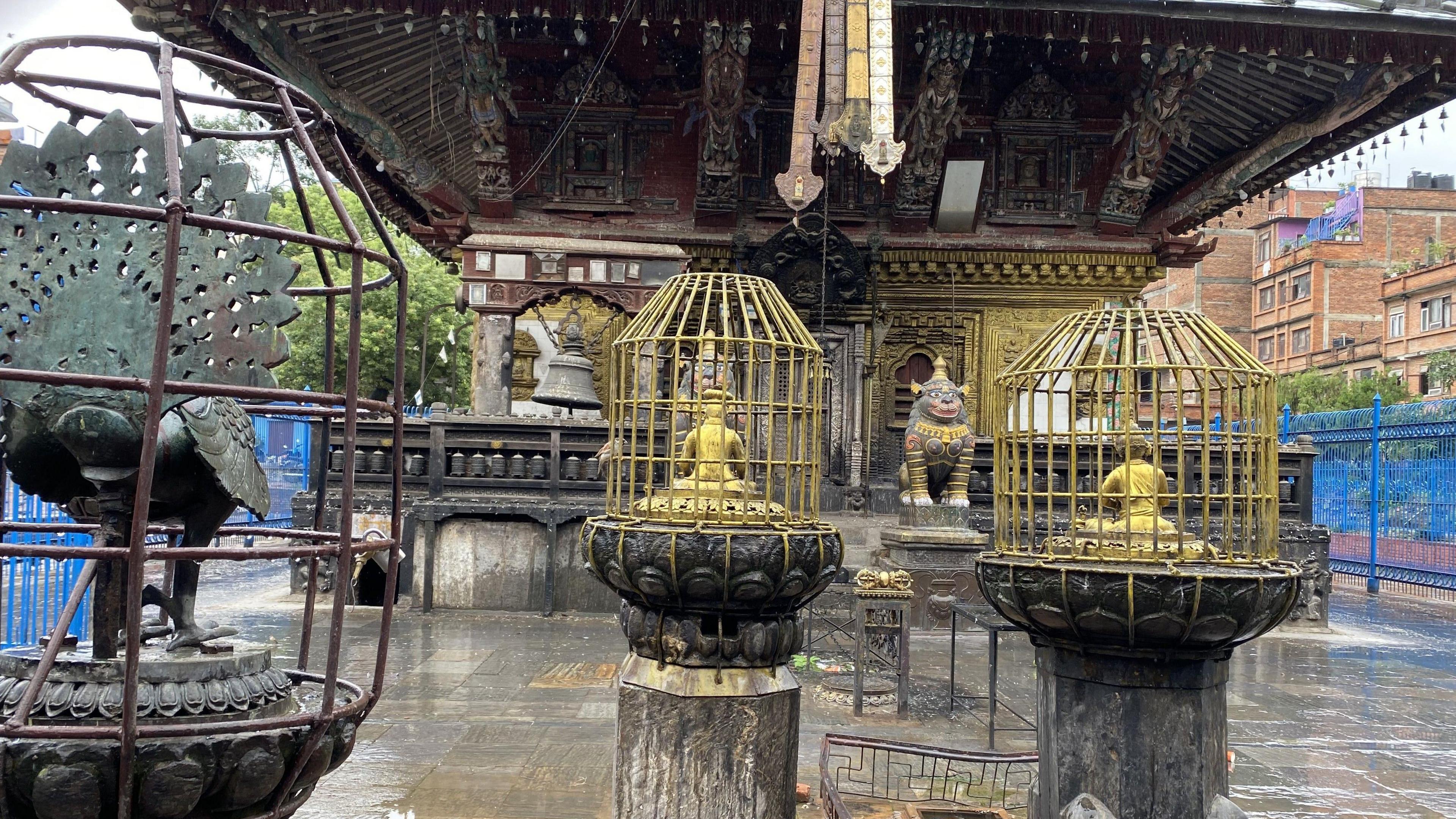 Idols in cages in Nepal