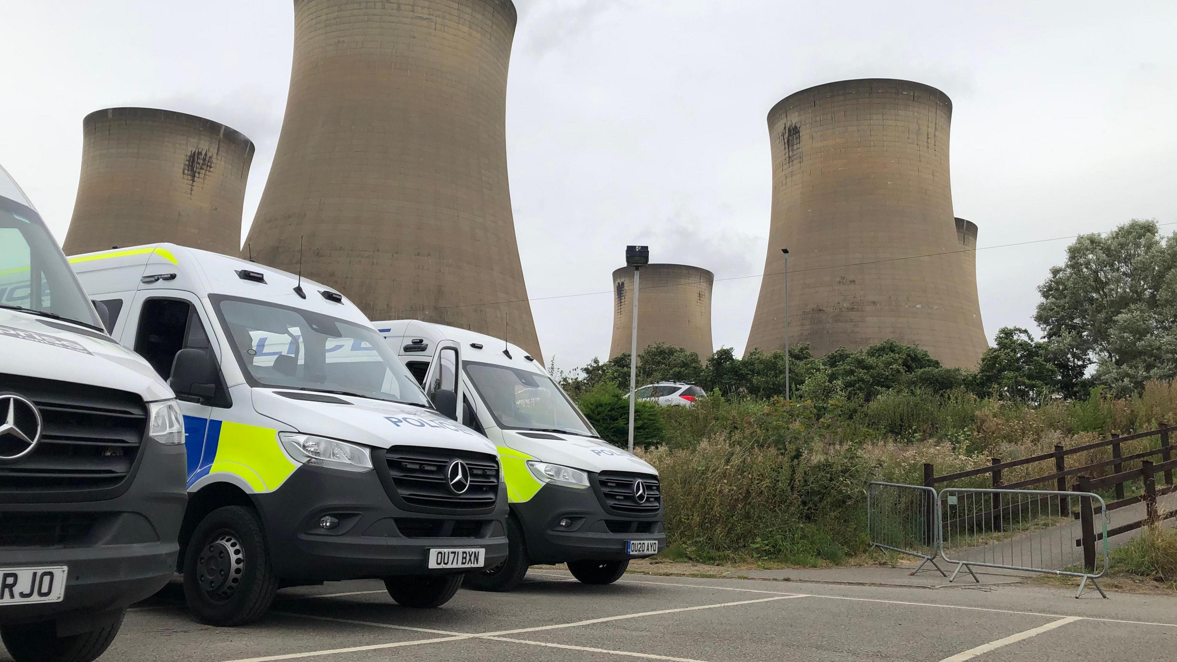 Police at Drax power station