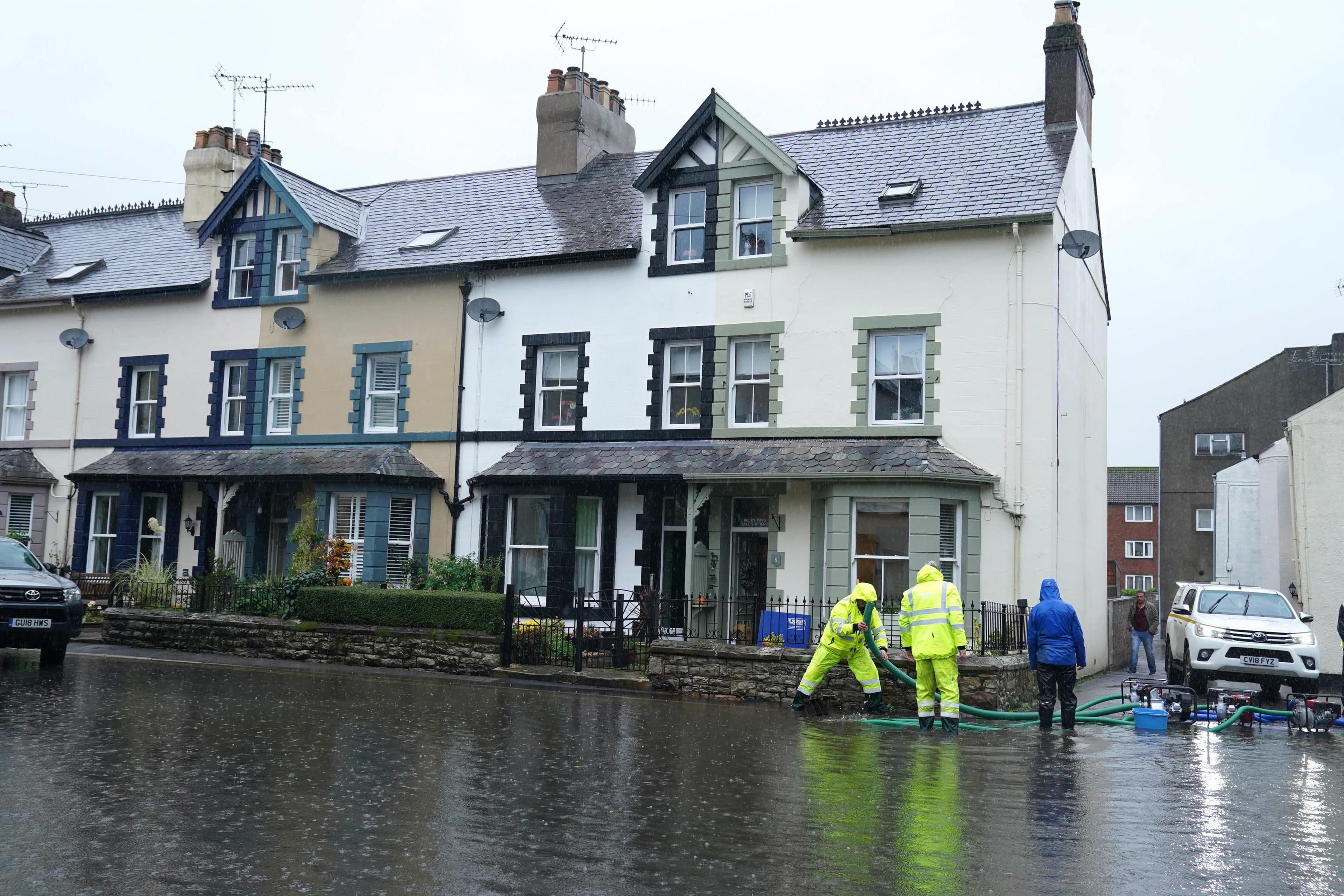 Flooded streets in Cockermouth