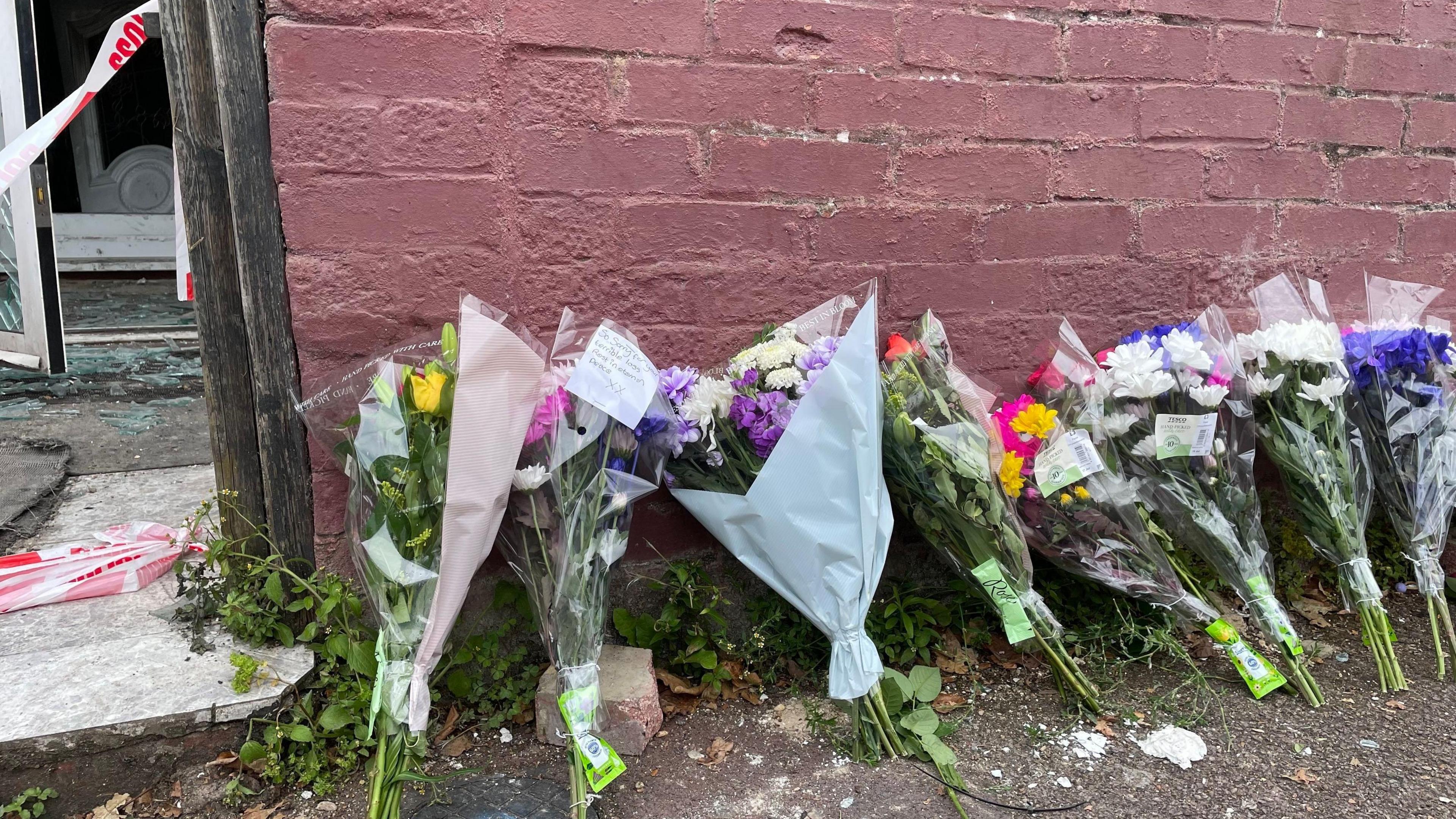 Flowers left outside house