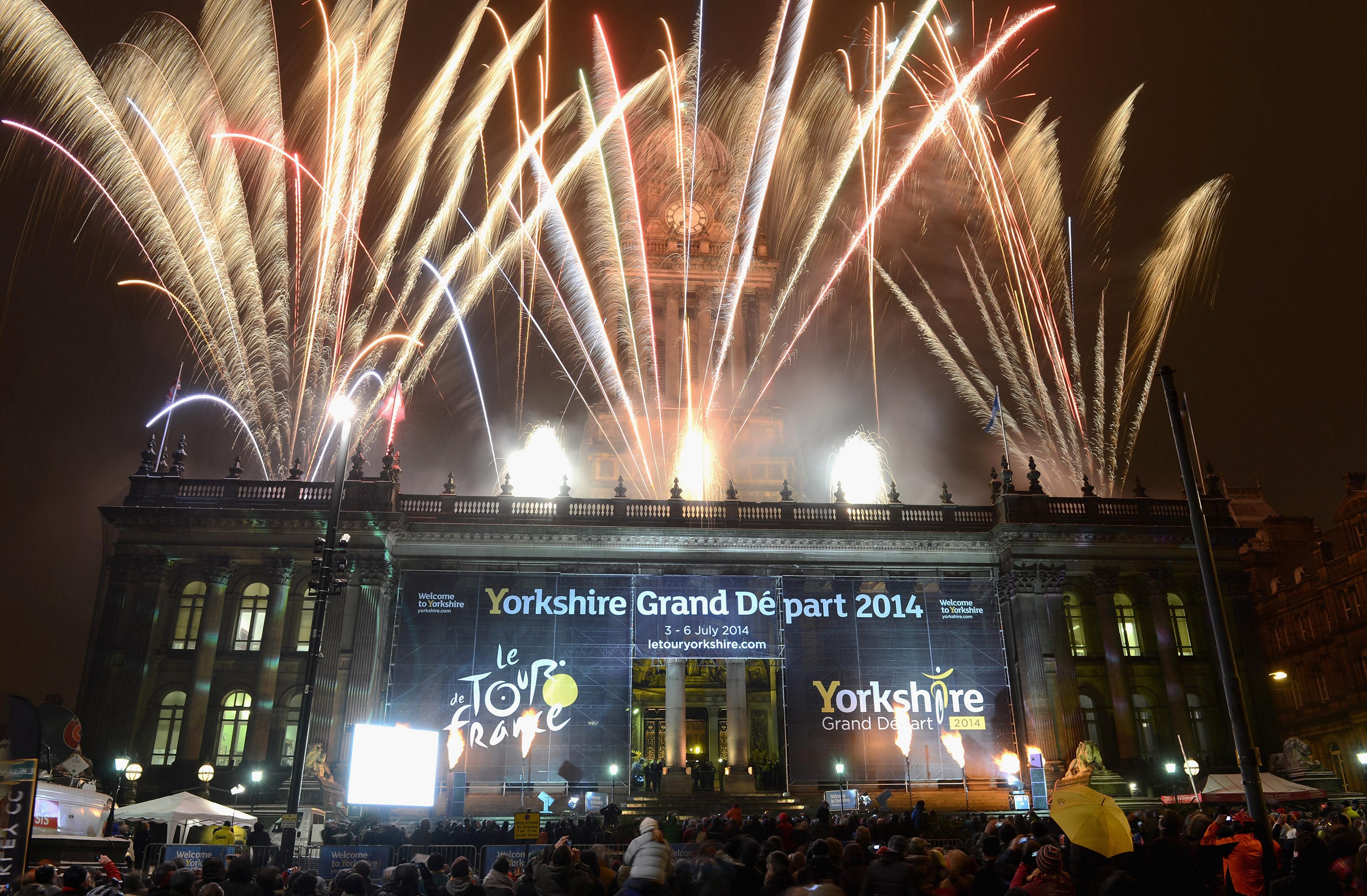 Celebrations at Leeds Town Hall after the announcement Yorkshire would be hosting the Grand Depart