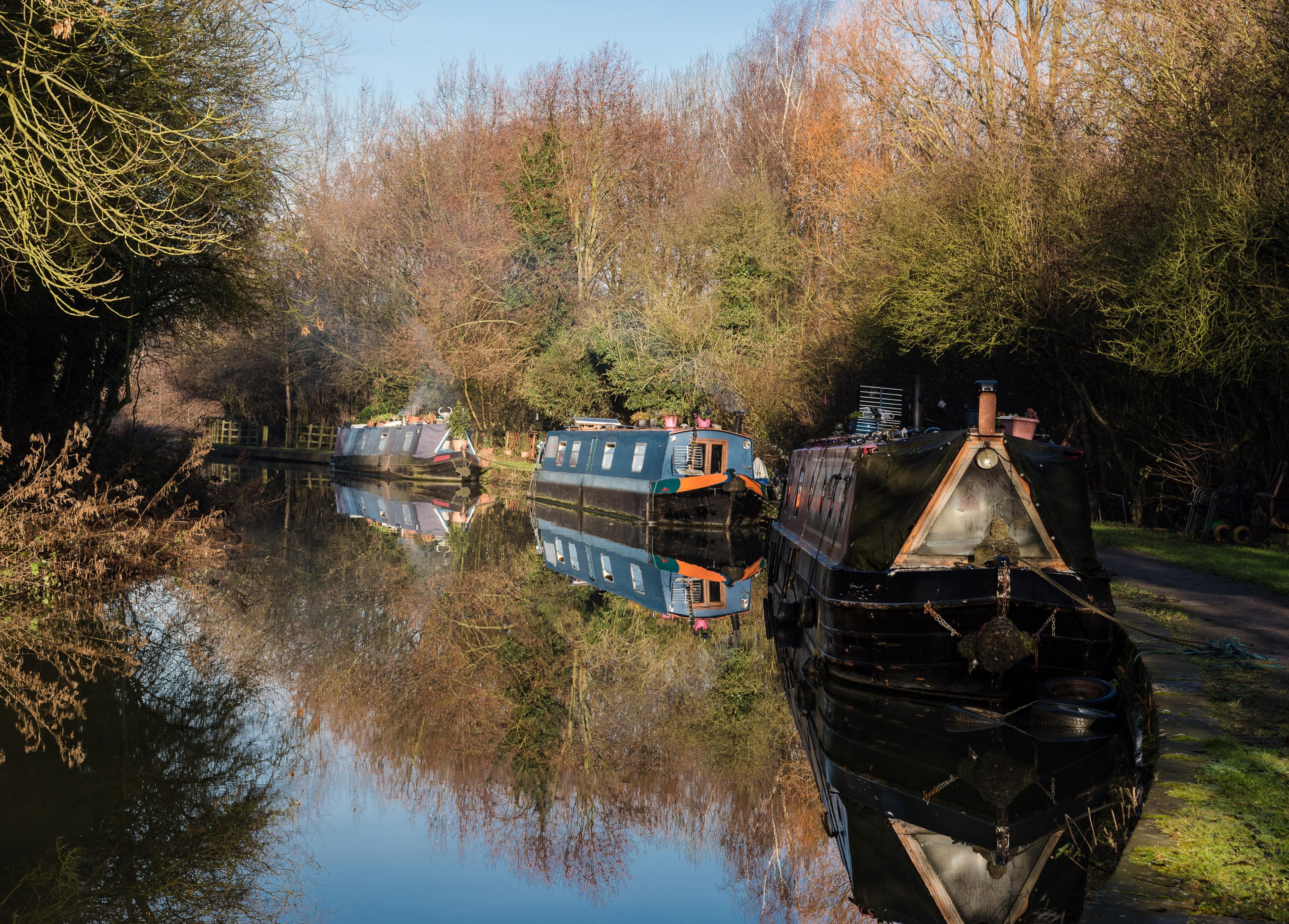 Cliff Kinch captured barges on the Oxford Canal at Banbury on a still morning