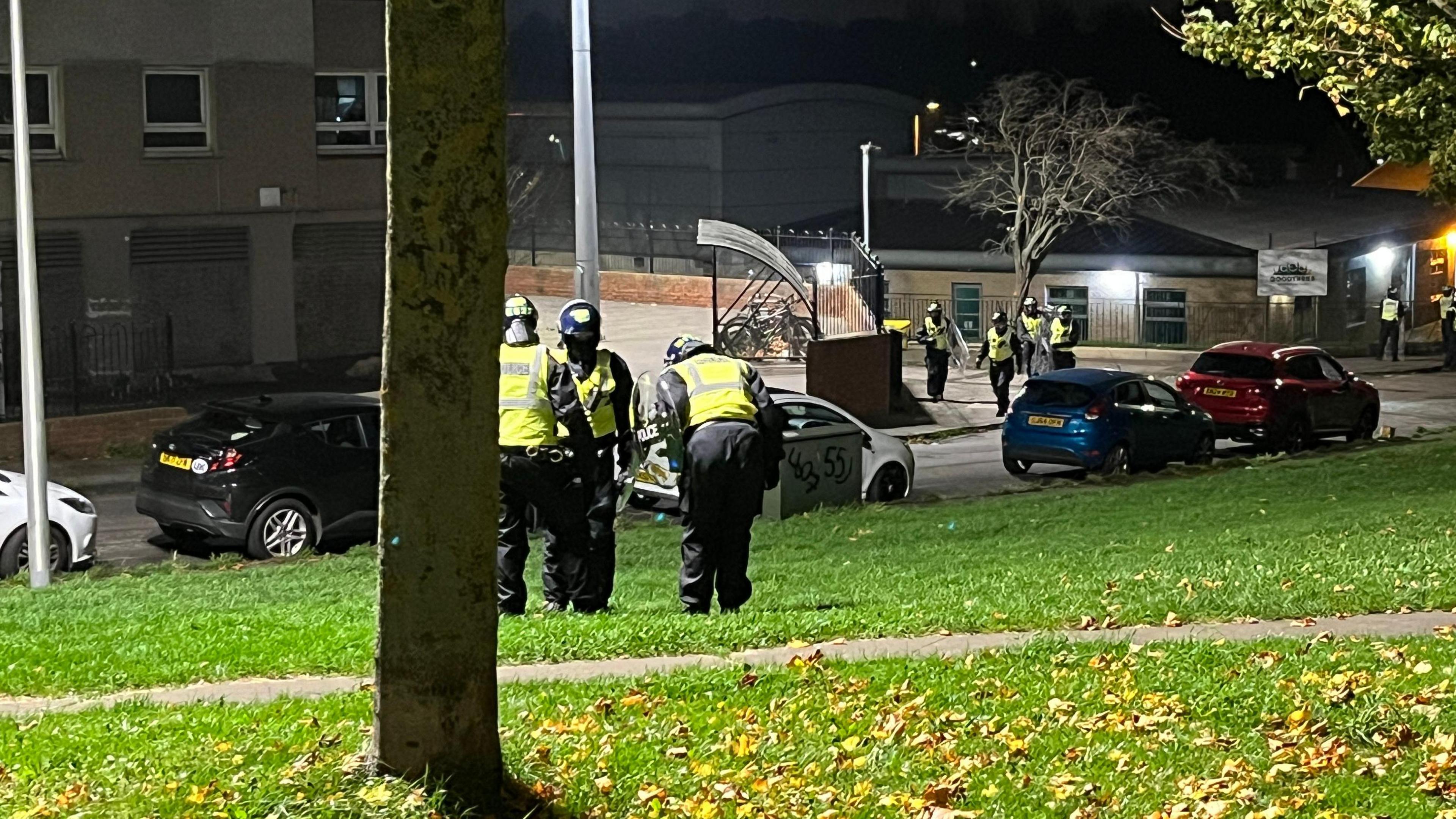 Riot on the streets in the Moredun district of Edinburgh