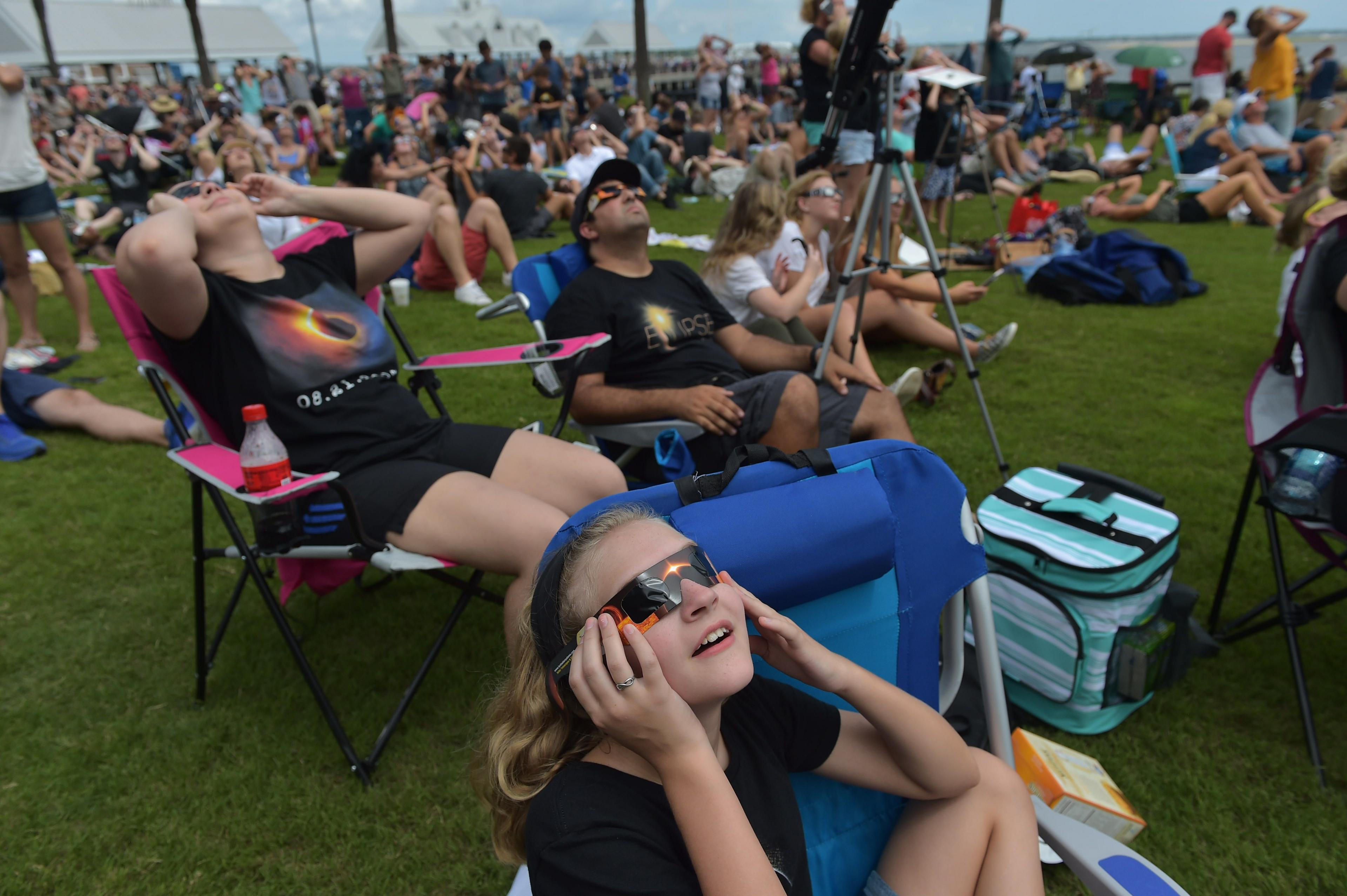 People watching the eclipse from South Carolin