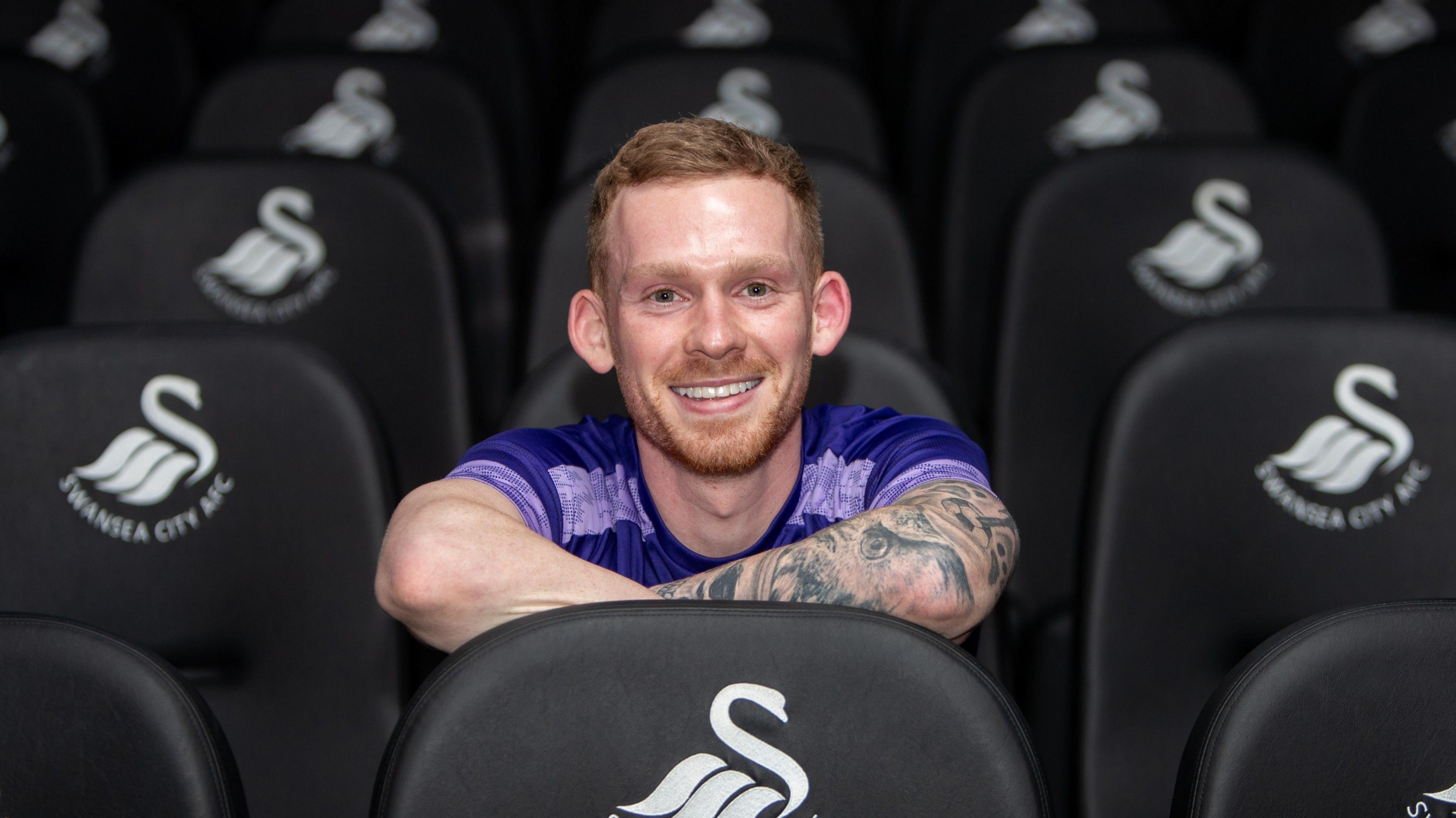 Swansea City's new midfielder Lewis O'Brien