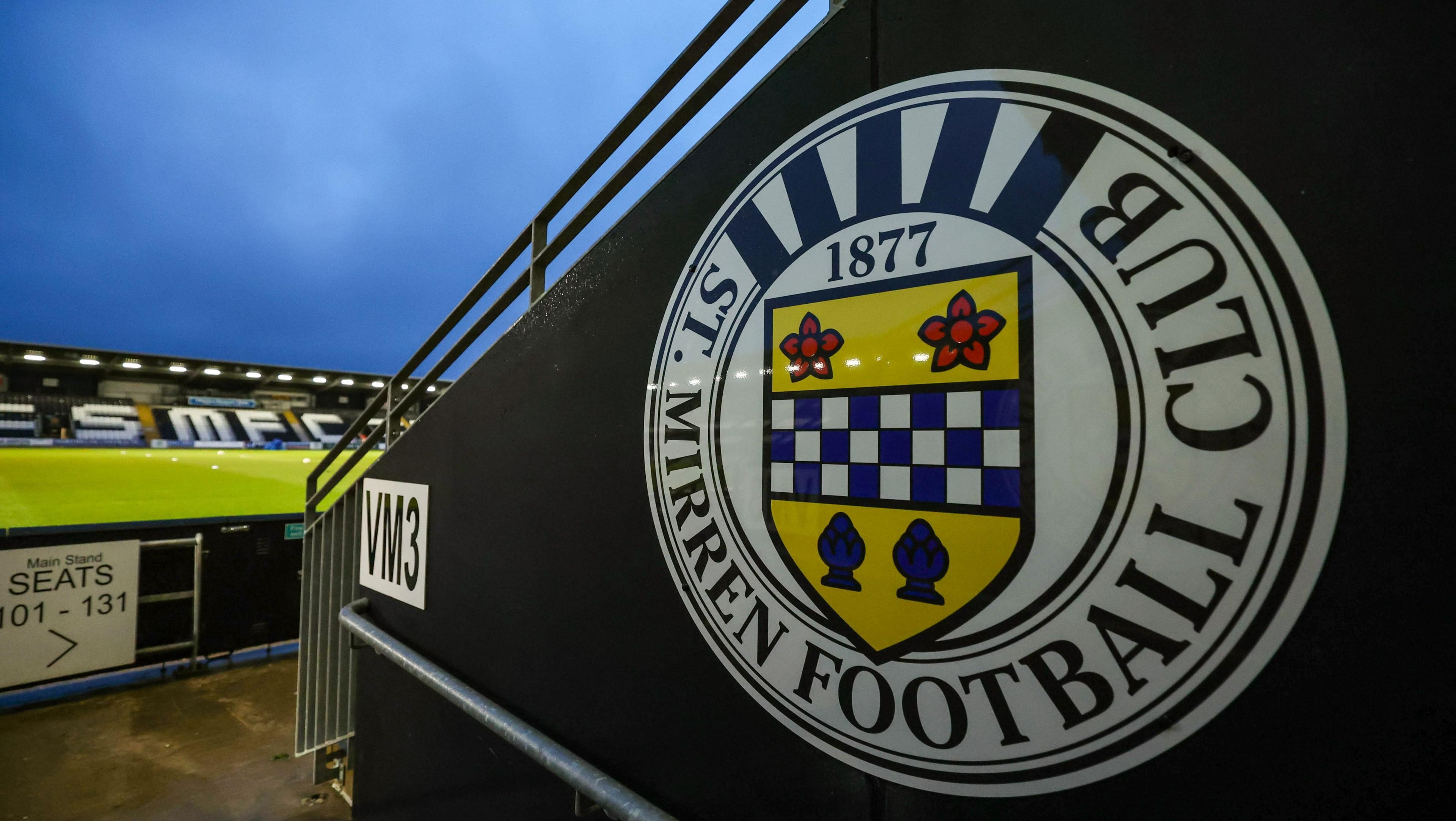  A general view of a St Mirren badge in the SMiSA stadium.