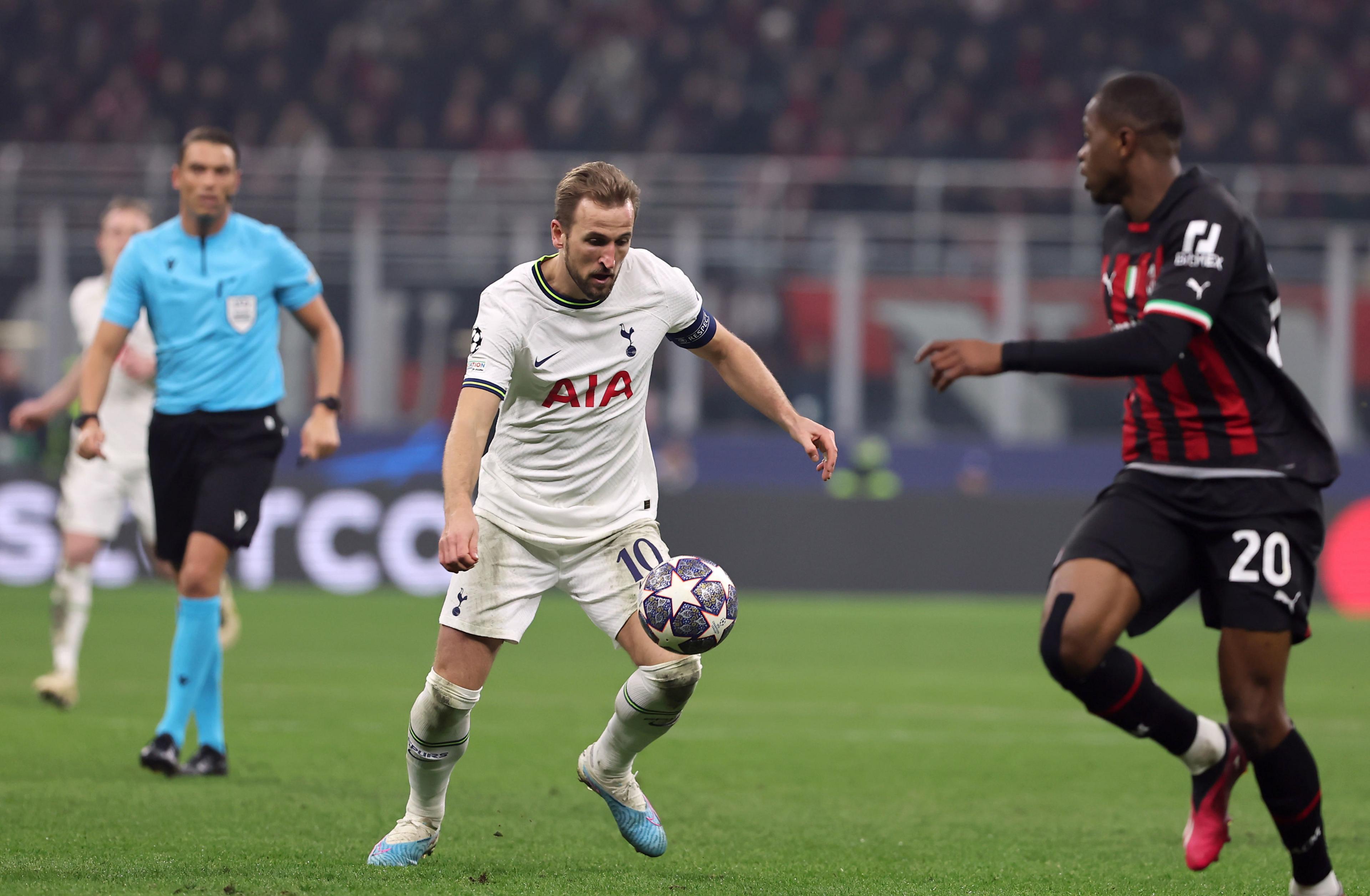 Tottenham Hotspur's Harry Kane during the UEFA Champions League round of sixteen first leg match at the San Siro Stadium, Milan, Italy.