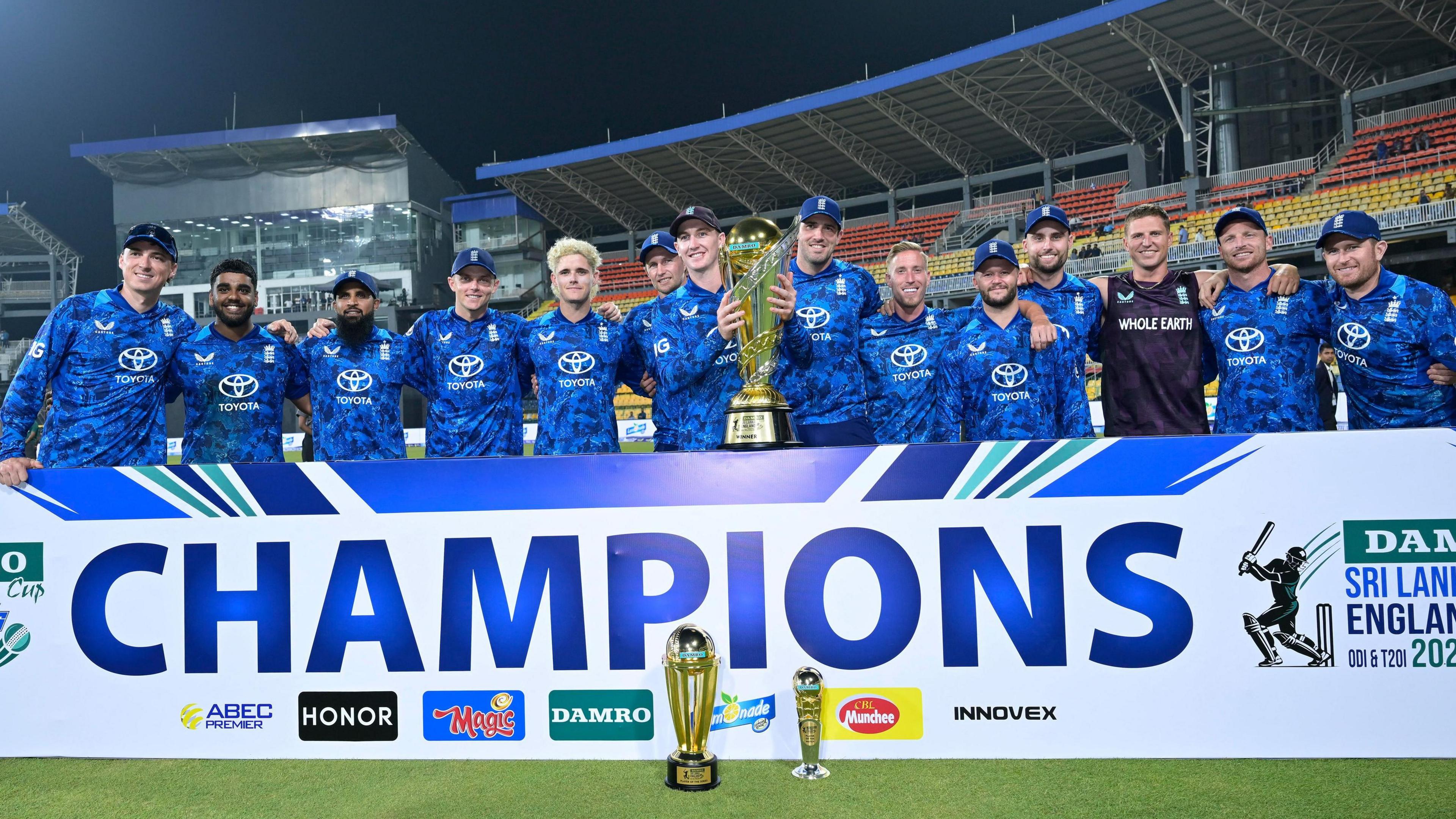 England with the ODI series trophy