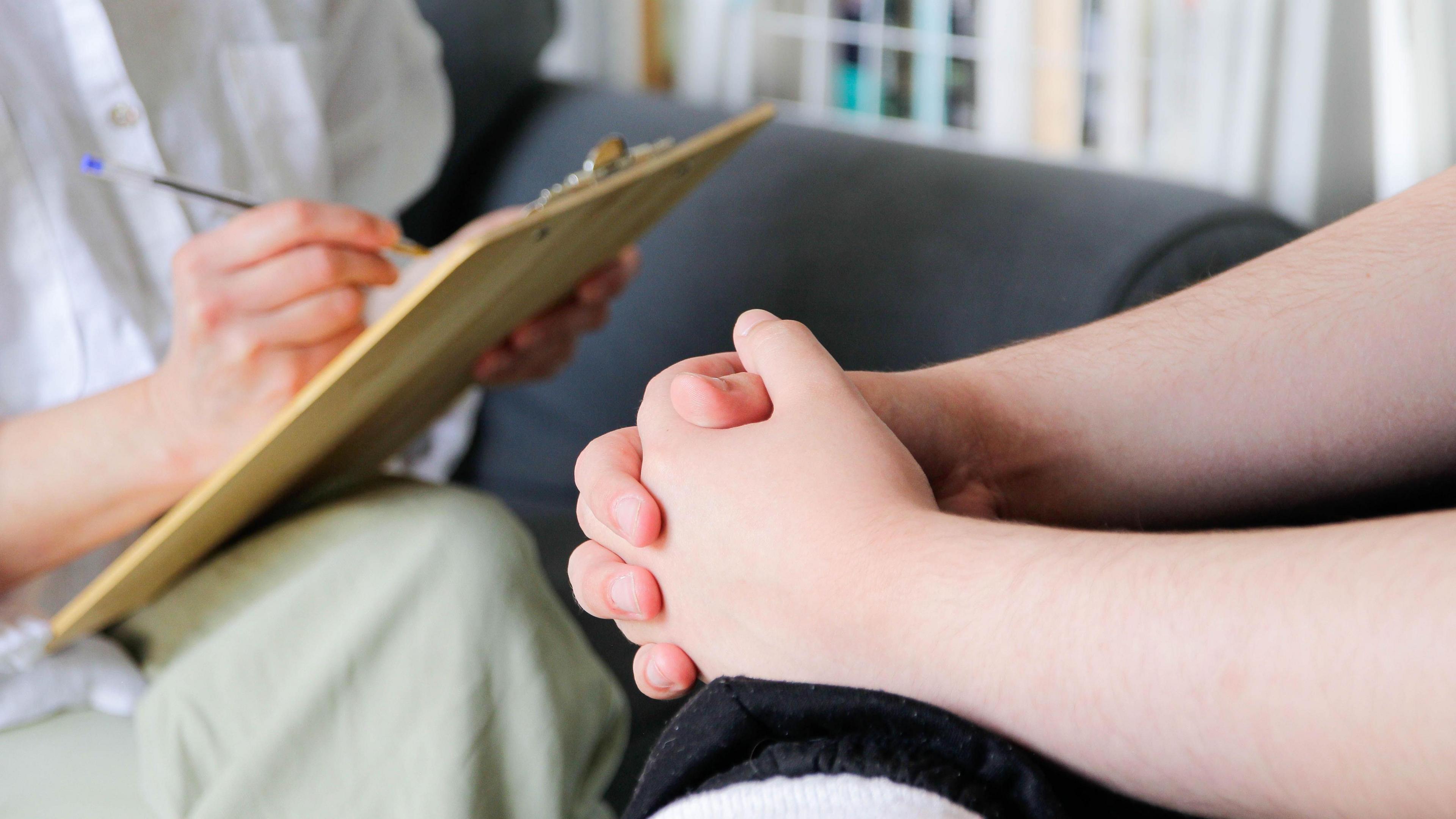 Anonymous person receiving counselling