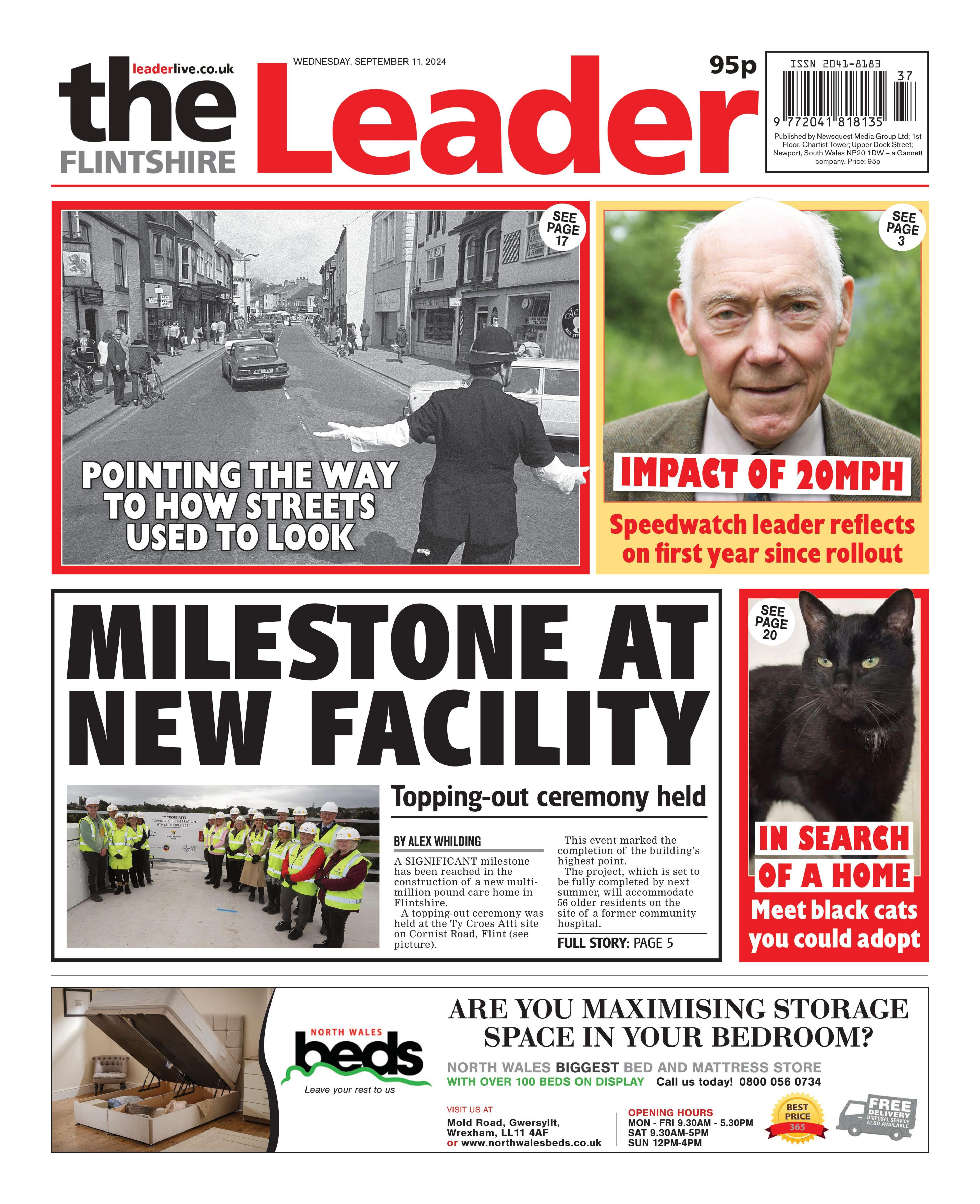 Front page of the Flintshire Leader