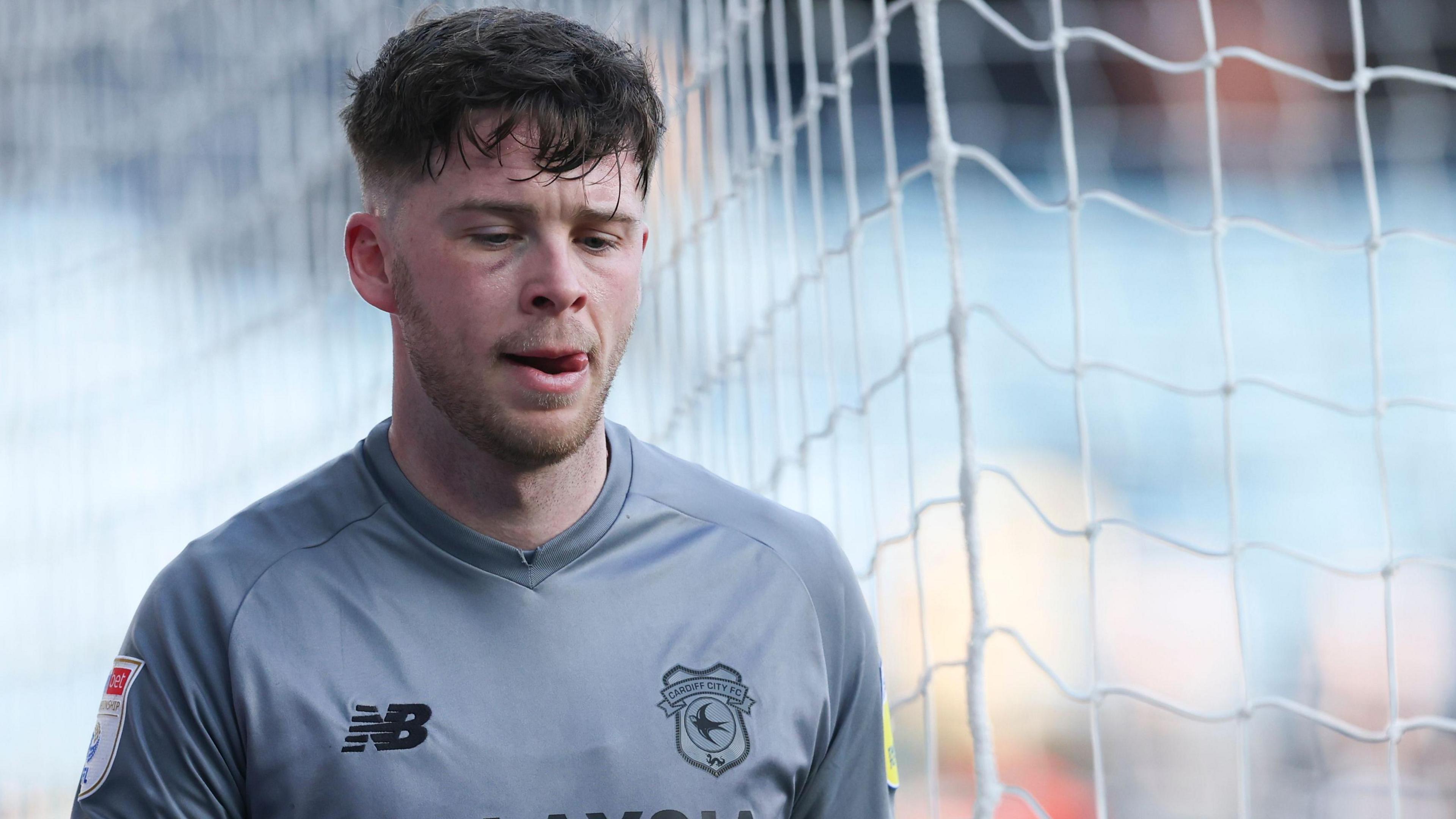 Jack Simpson on the pitch for Cardiff City