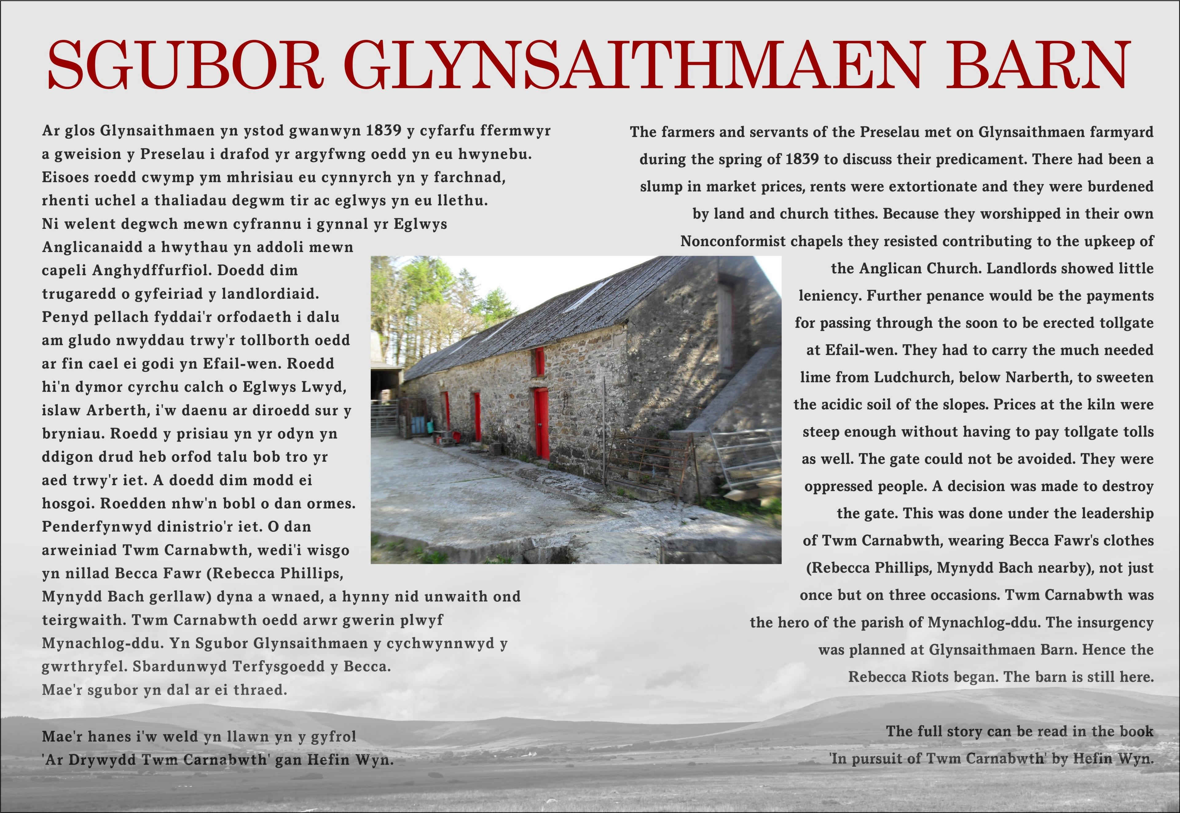 Gwybodaeth am Sgubor Glynsaithmaen