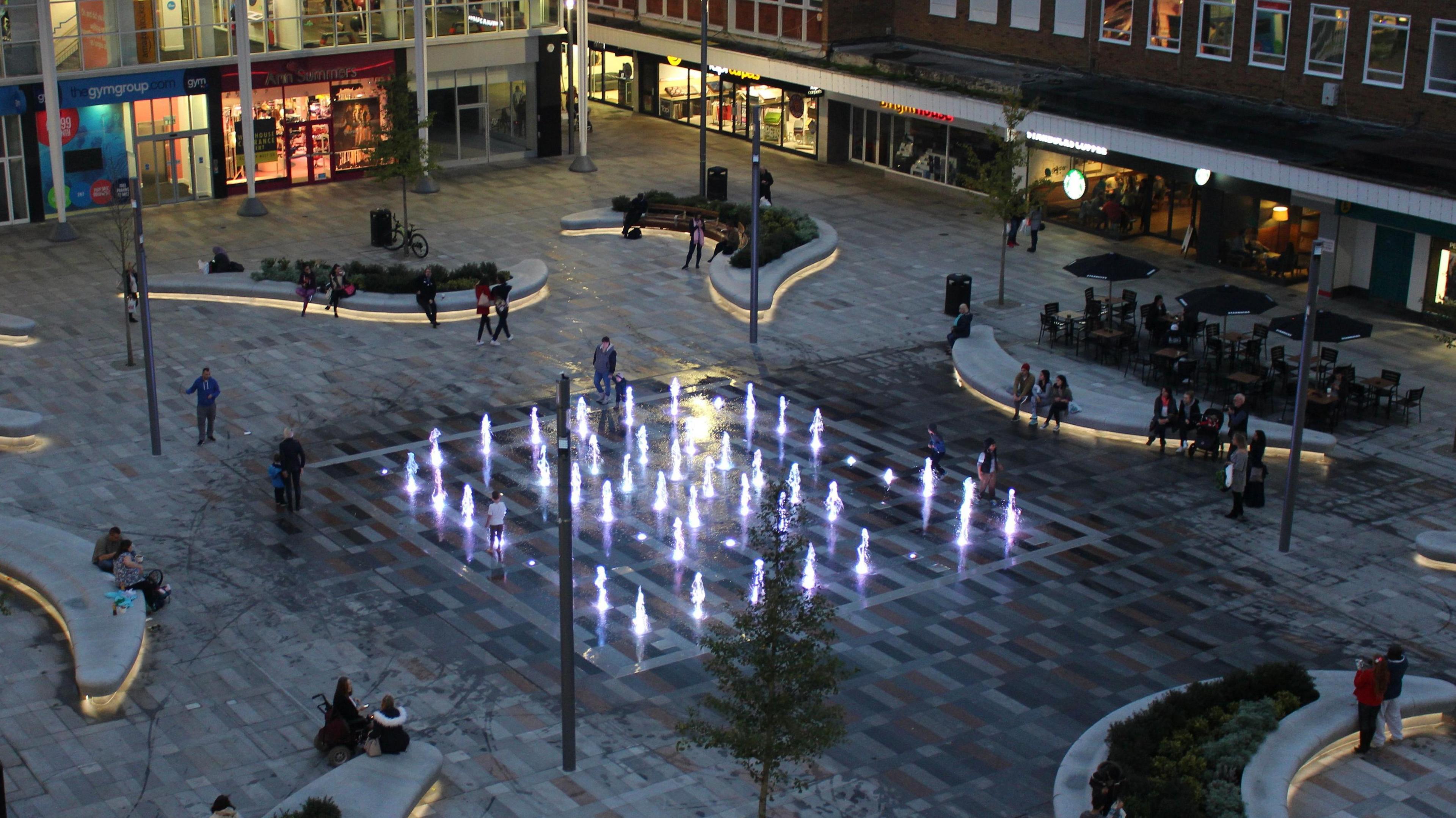 Queens Square fountains 