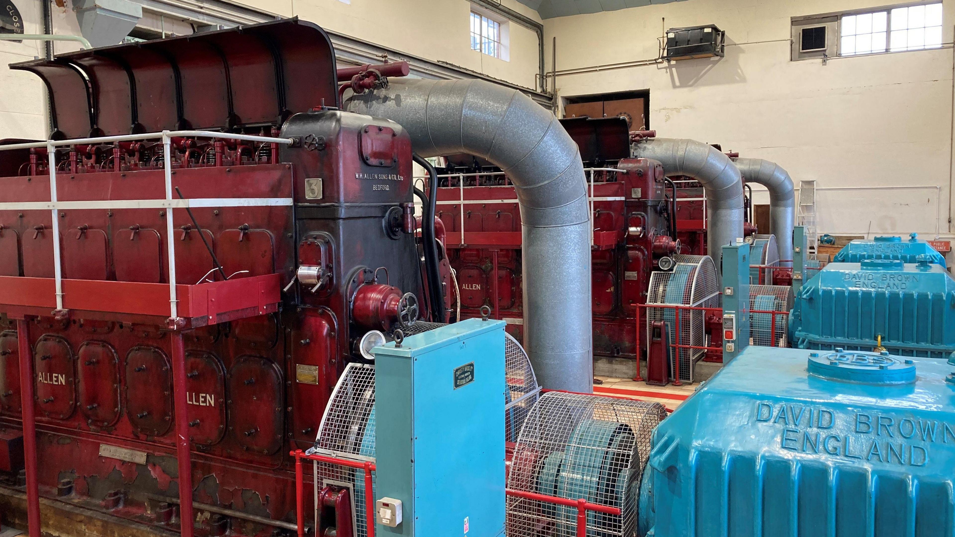 Hobhole Pumping Station near Boston showing three pumps