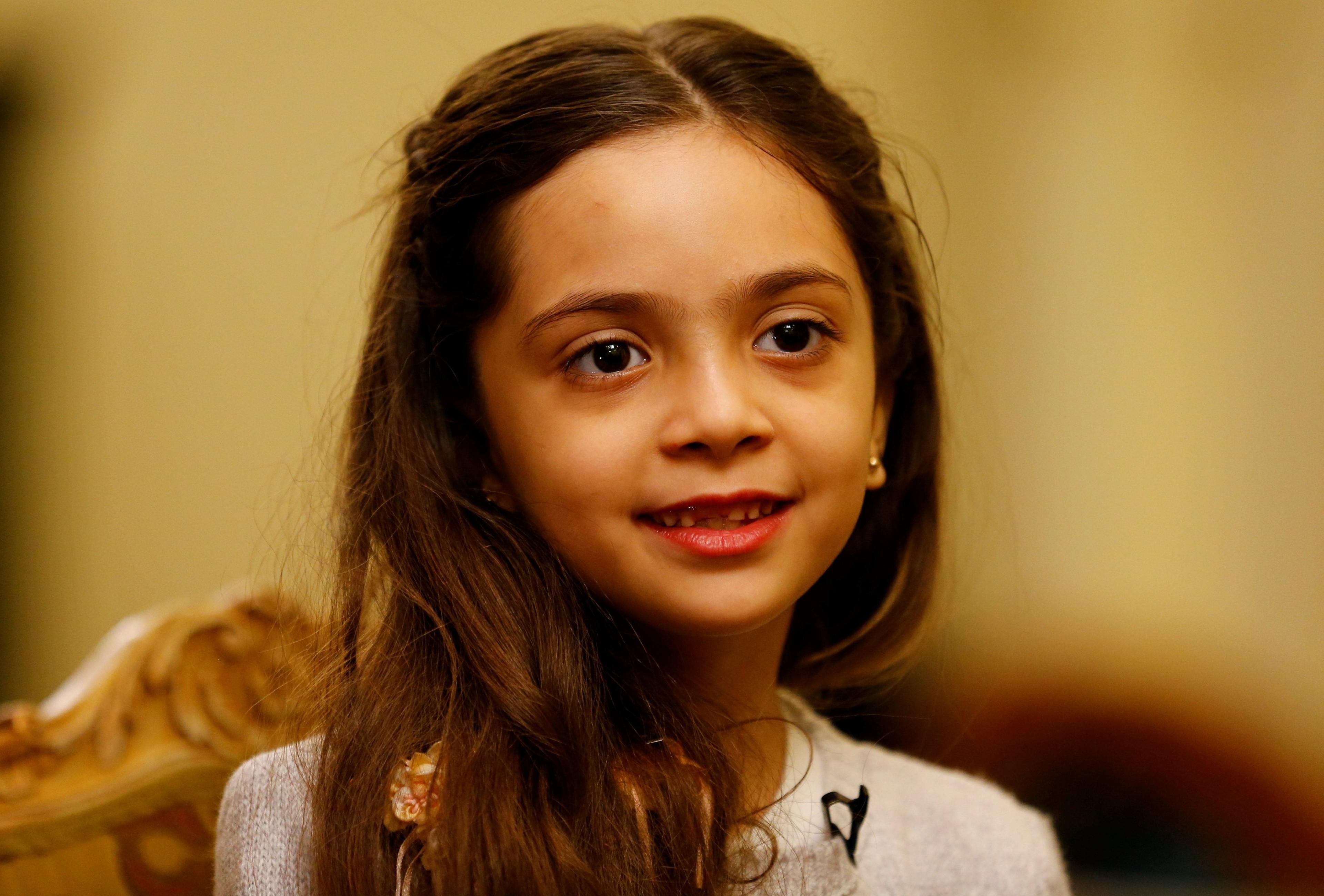 Bana Alabed, known as Aleppo"s tweeting girl, reacts during an interview with Reuters in Ankara, Turkey, December 22, 2016