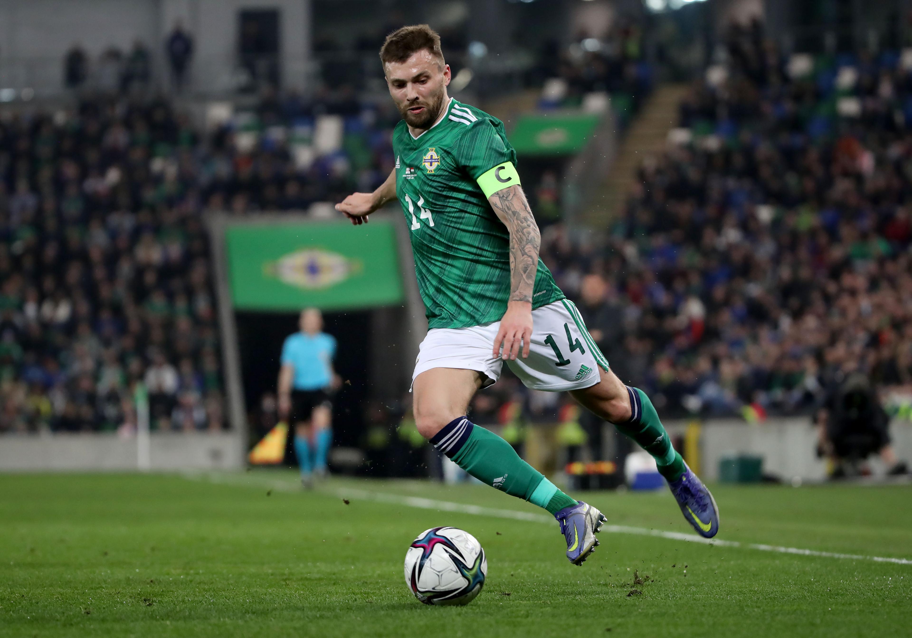 Stuart Dallas in action for Northern Ireland