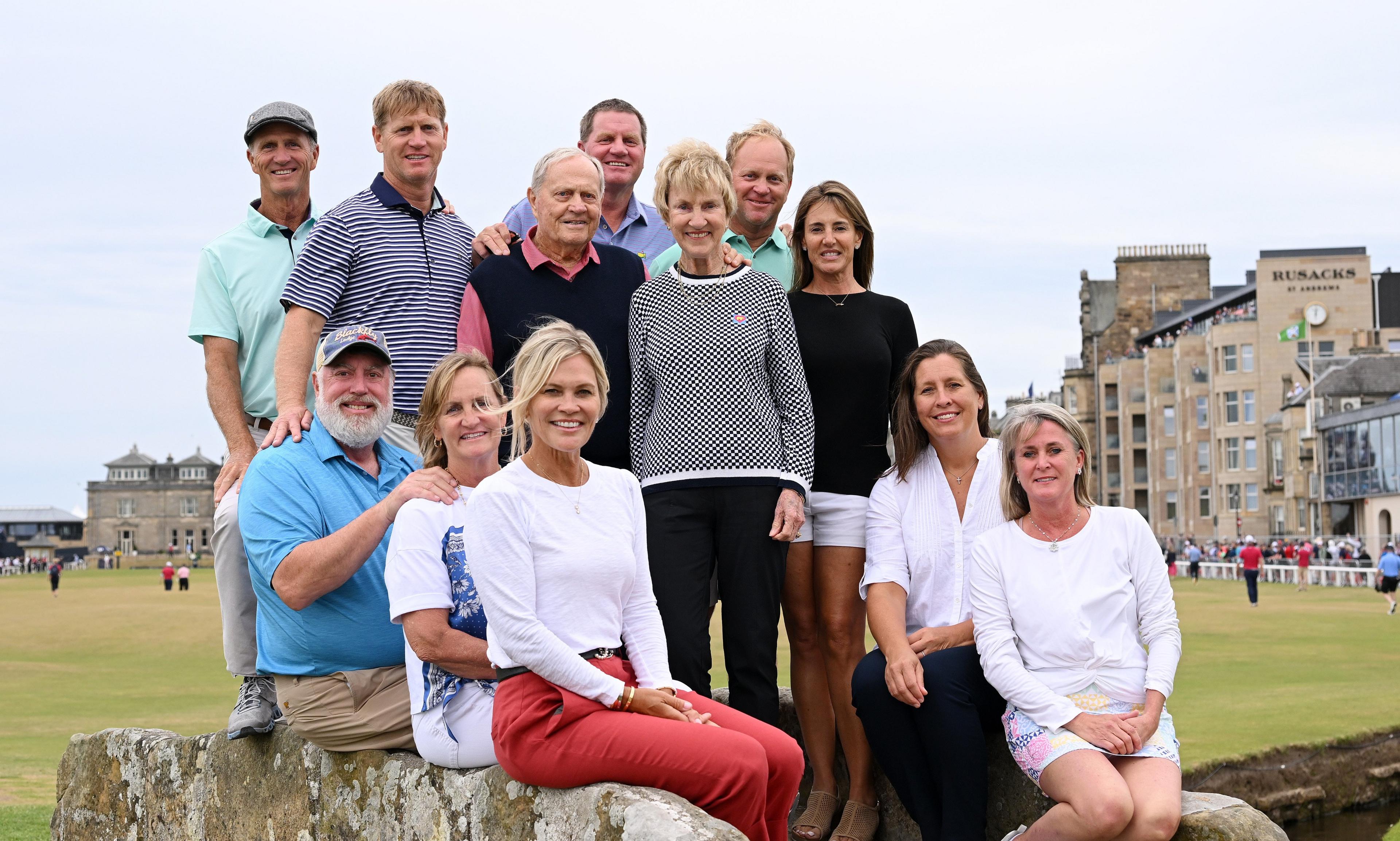 Jack Nicklaus posing alongside his family at St Andrews.