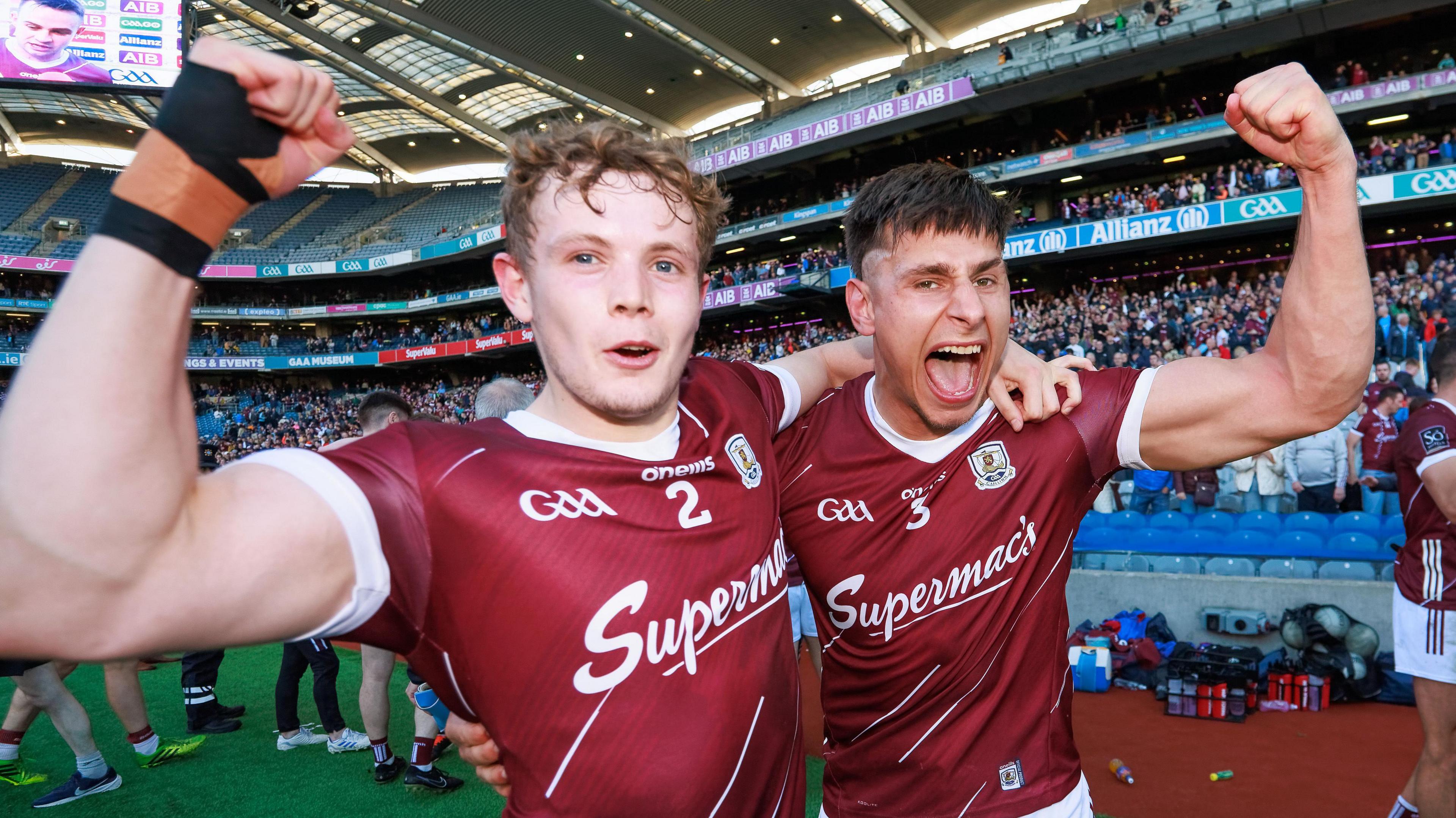 Tomo Culhane and Sean Fitzgerald celebrate