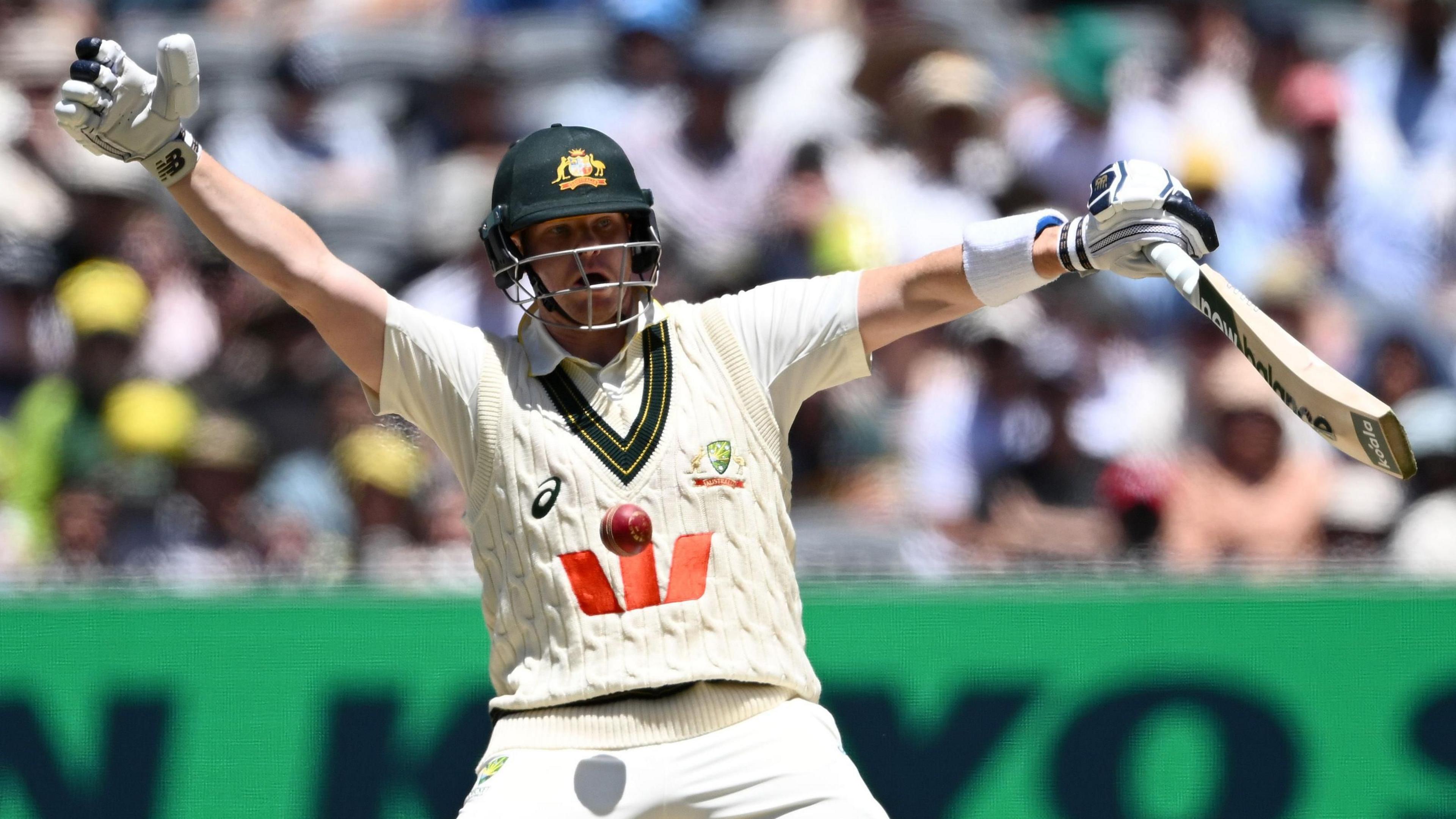 Australia captain Steve Smith takes evasive action to a delivery during the fourth Ashes Test against England at the MCG