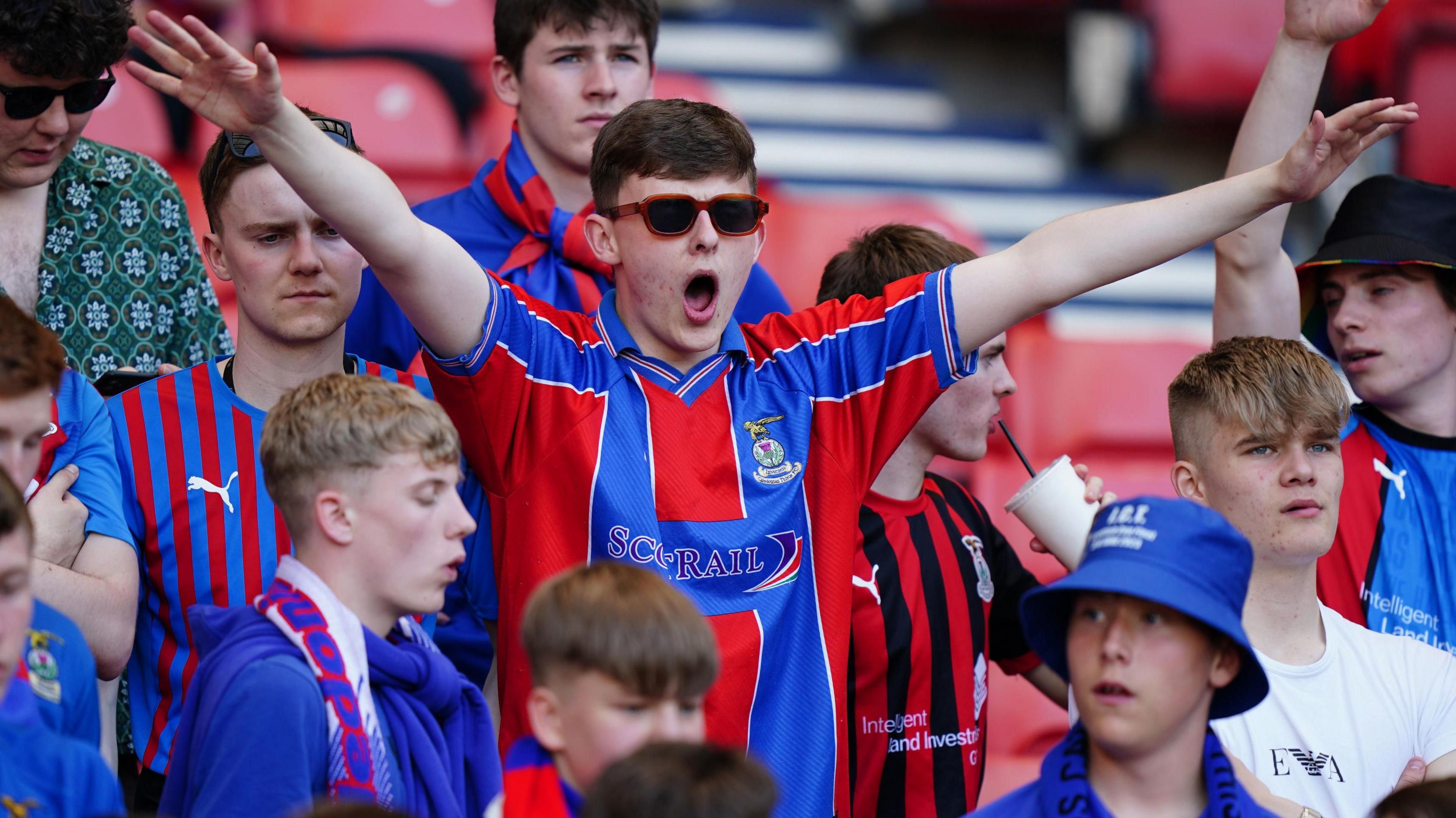 Caley Thistle fans at the Scottish Cup final against Celtic in 2023