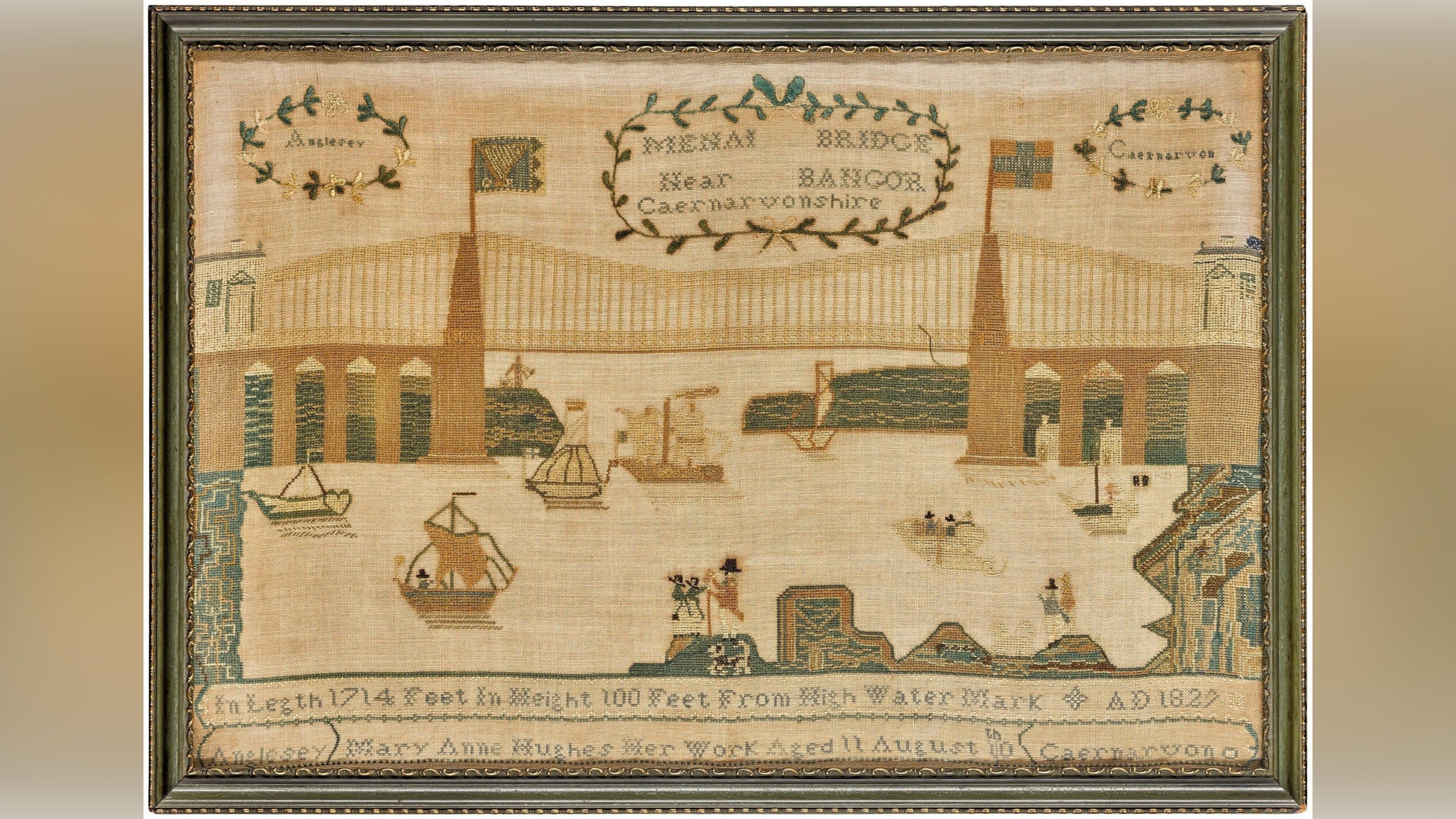 Sampler Mary Anne Hughes o Bont Borth