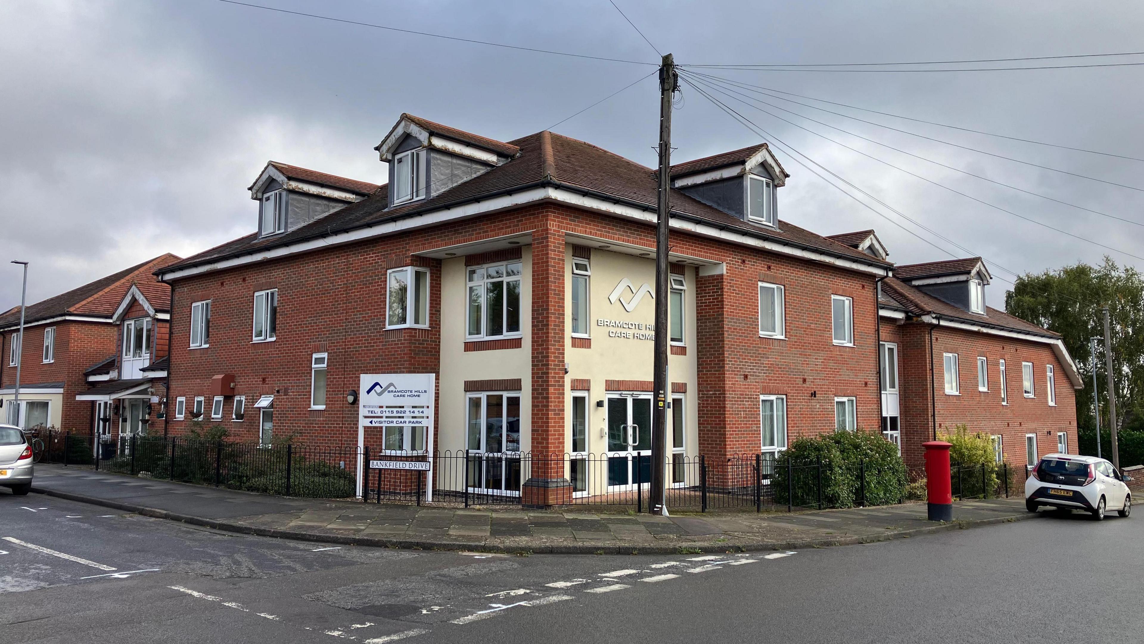 An exterior shot of Bramcote Hills Care Home in Nottingham