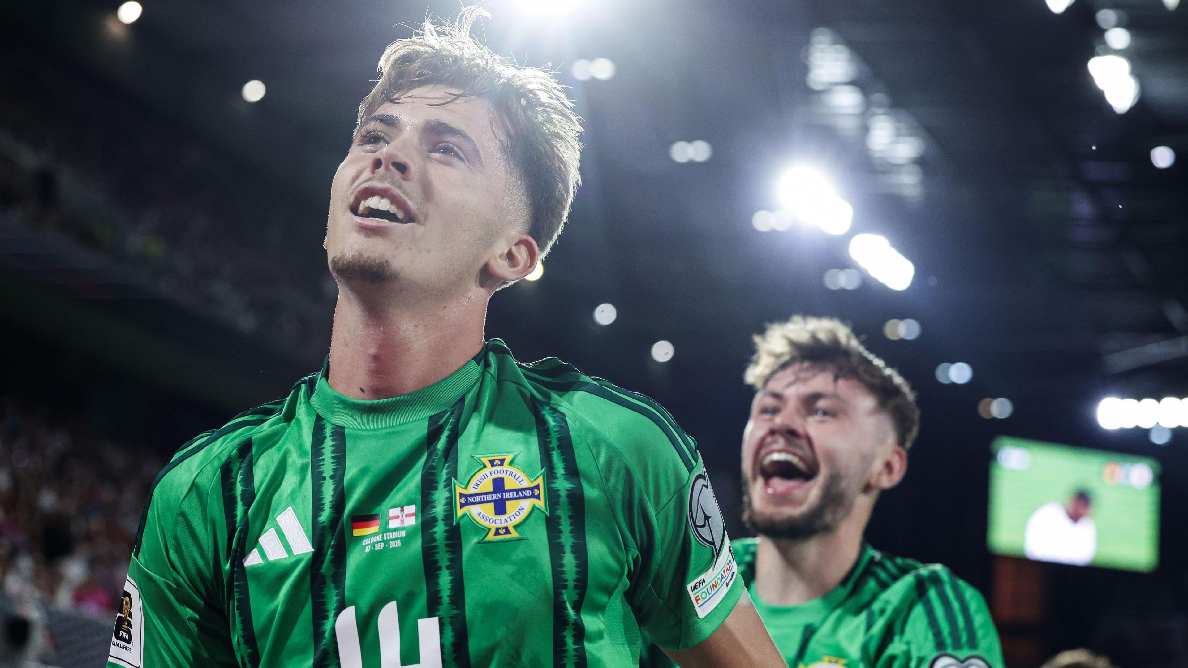 Isaac Price celebrates with Conor Bradley