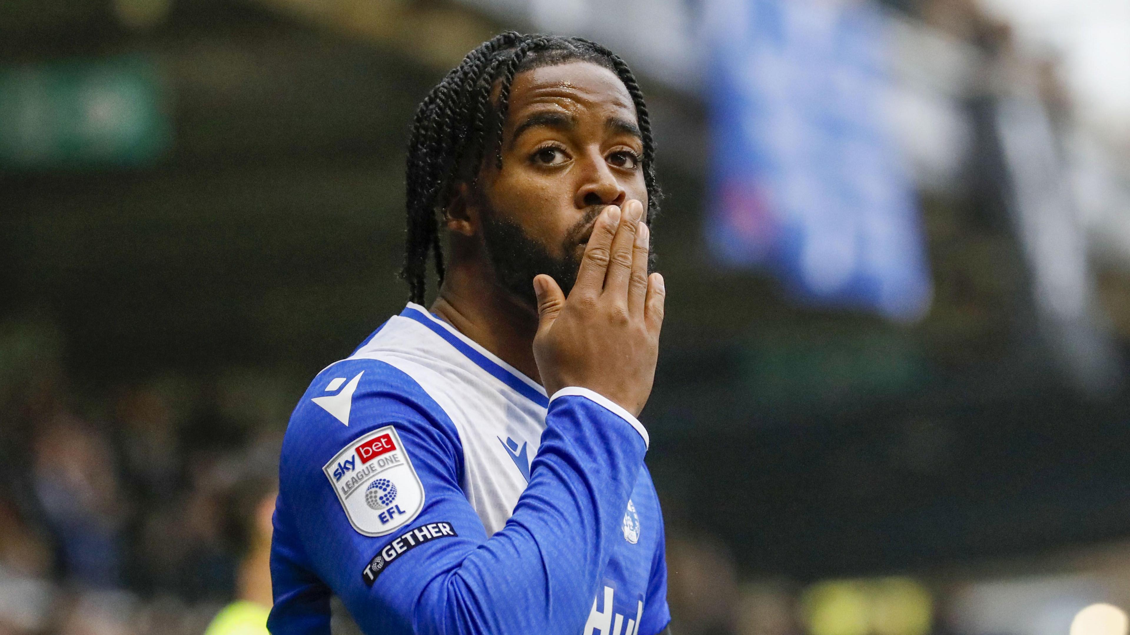 Shaq Forde after scoring a goal for Bristol Rovers