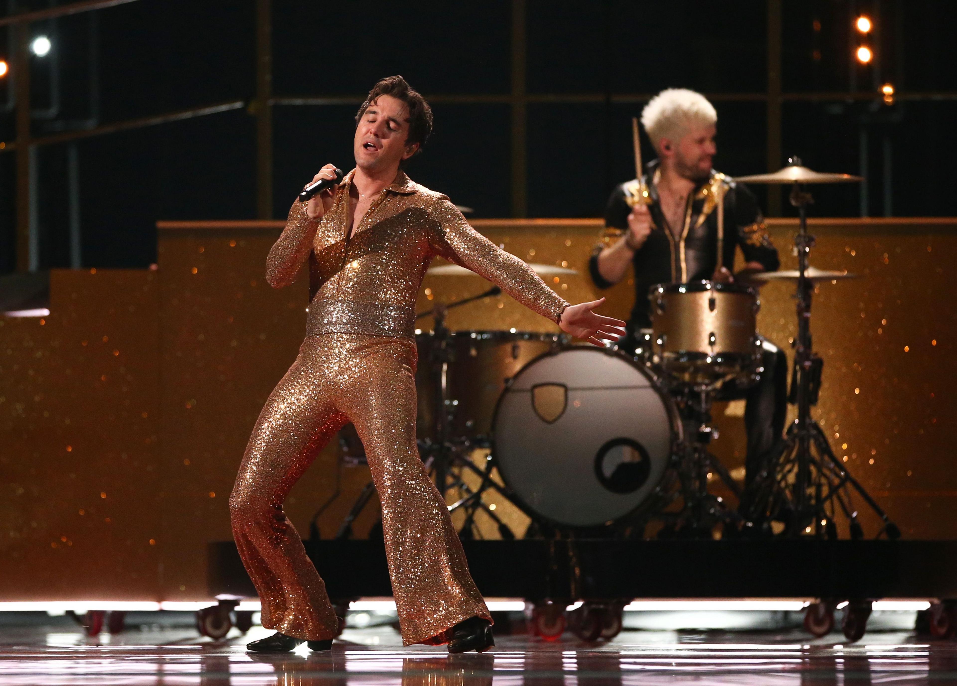 Wild Youth, a band of Ireland performs during a rehearsal for the 67th annual Eurovision Song Contest (ESC) at the M&S Bank Arena in Liverpool