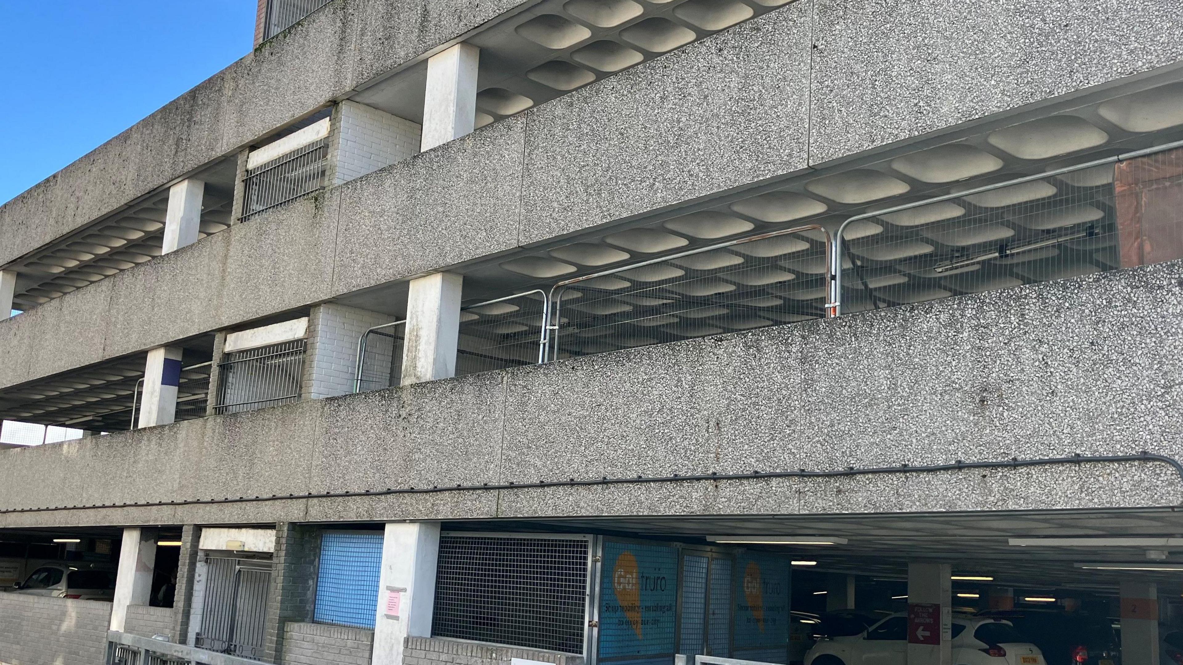 The grey concrete levels of Moorfield car park