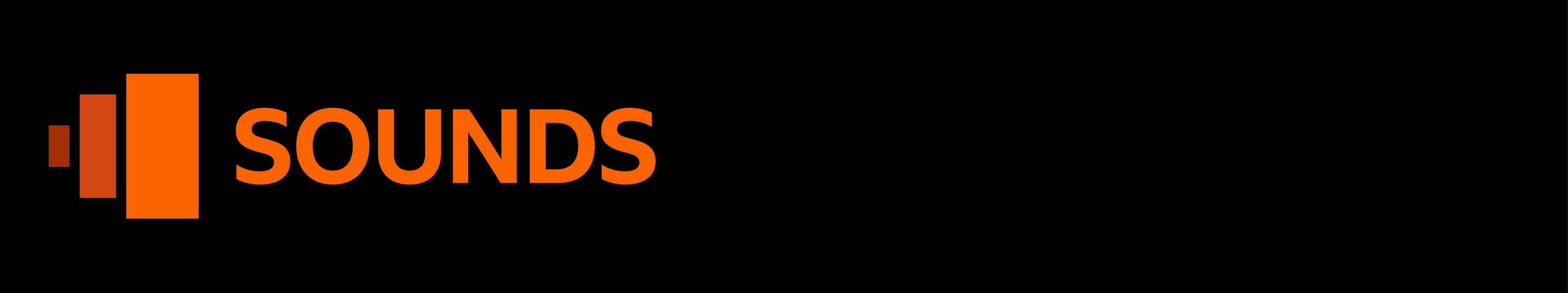 The orange BBC Sounds logo against a black background