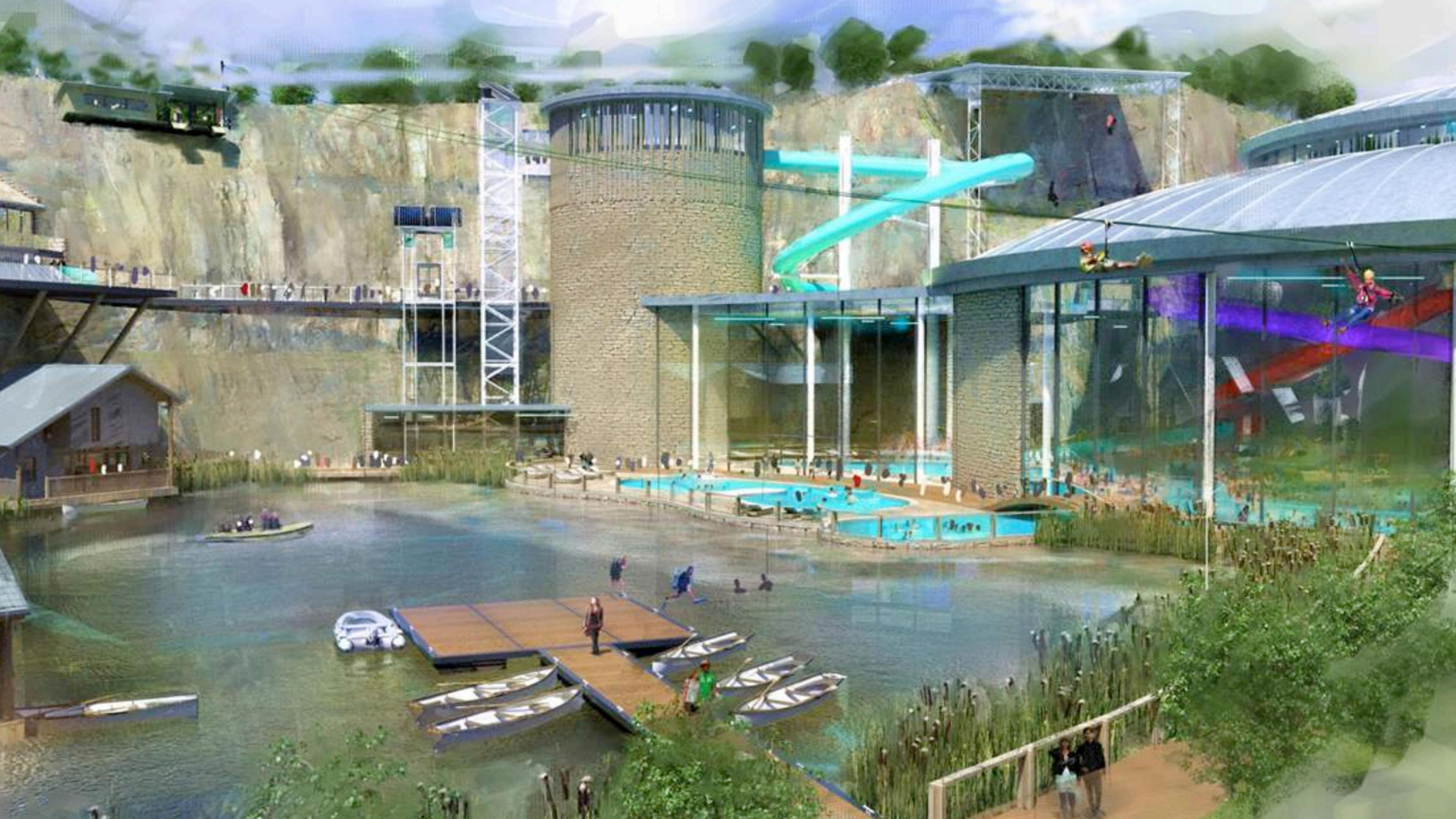 An artist's impression of the proposed Crich Quarry development