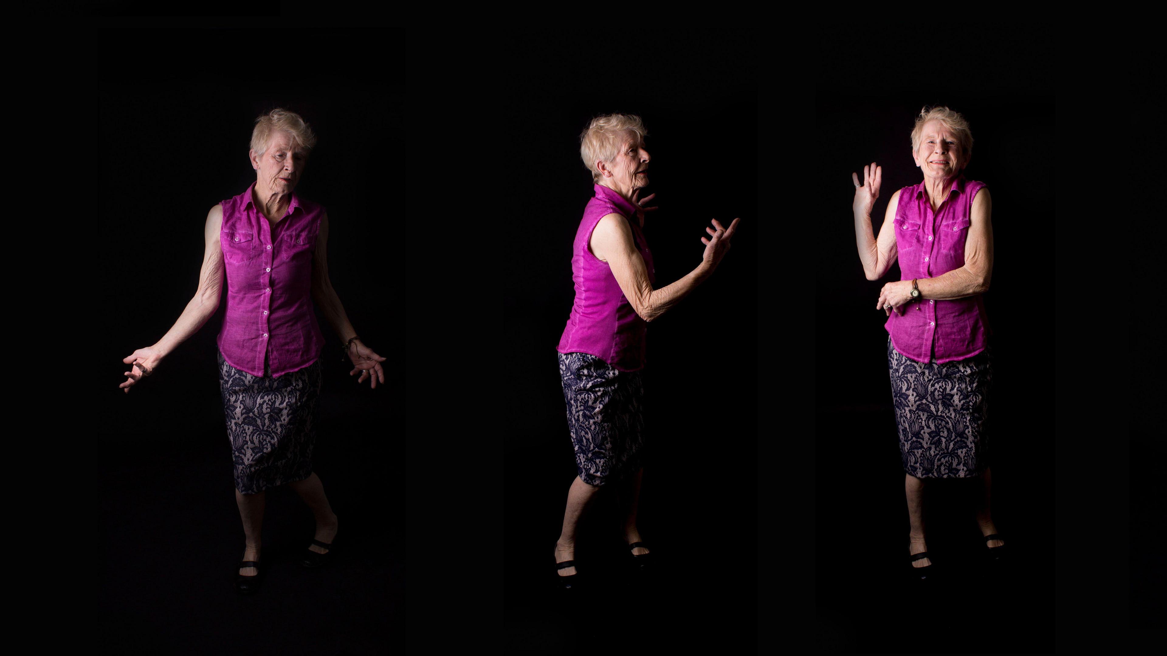 A montage of Joan dancing