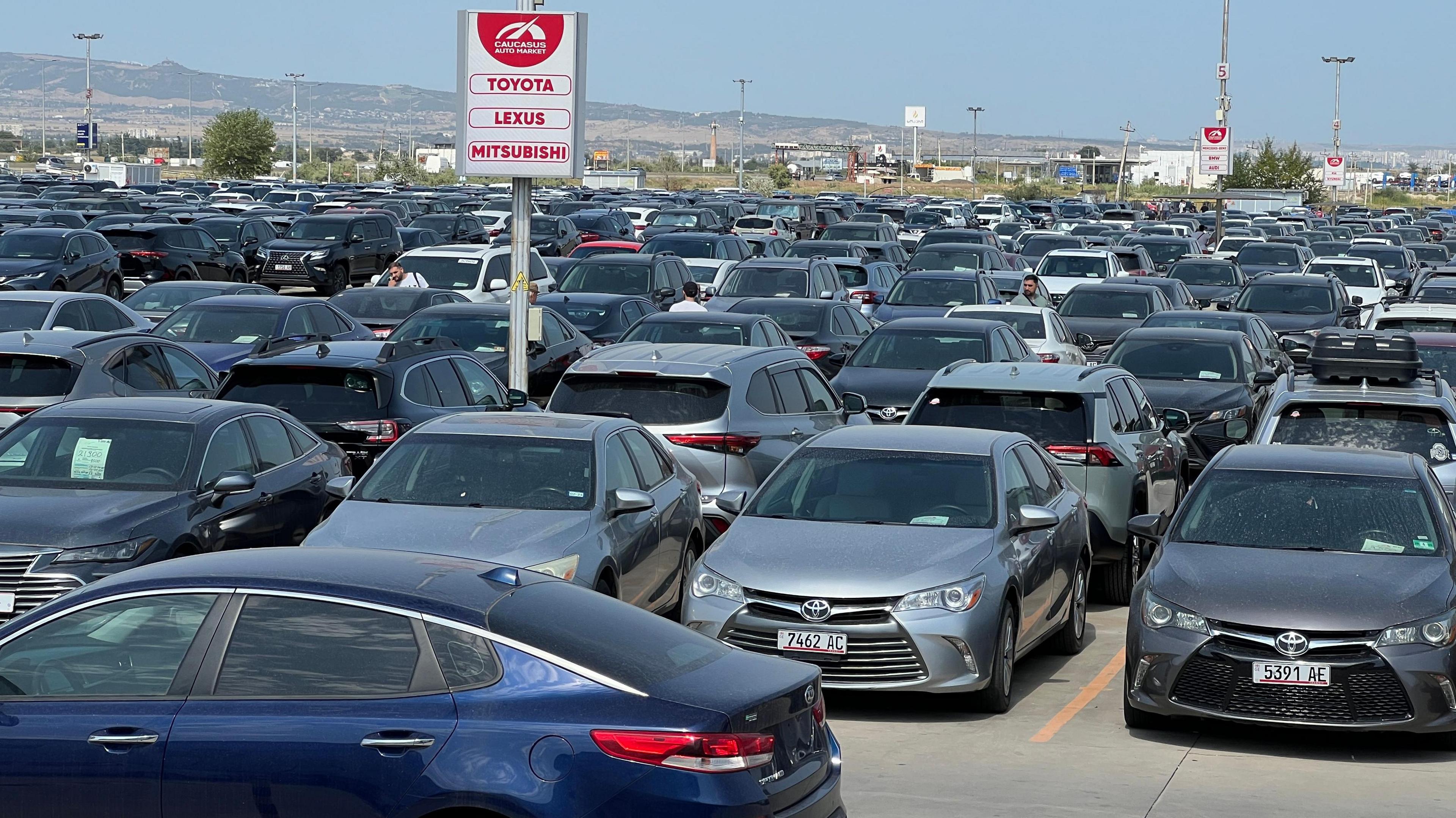 Second-hand cars on sale in Georgia.