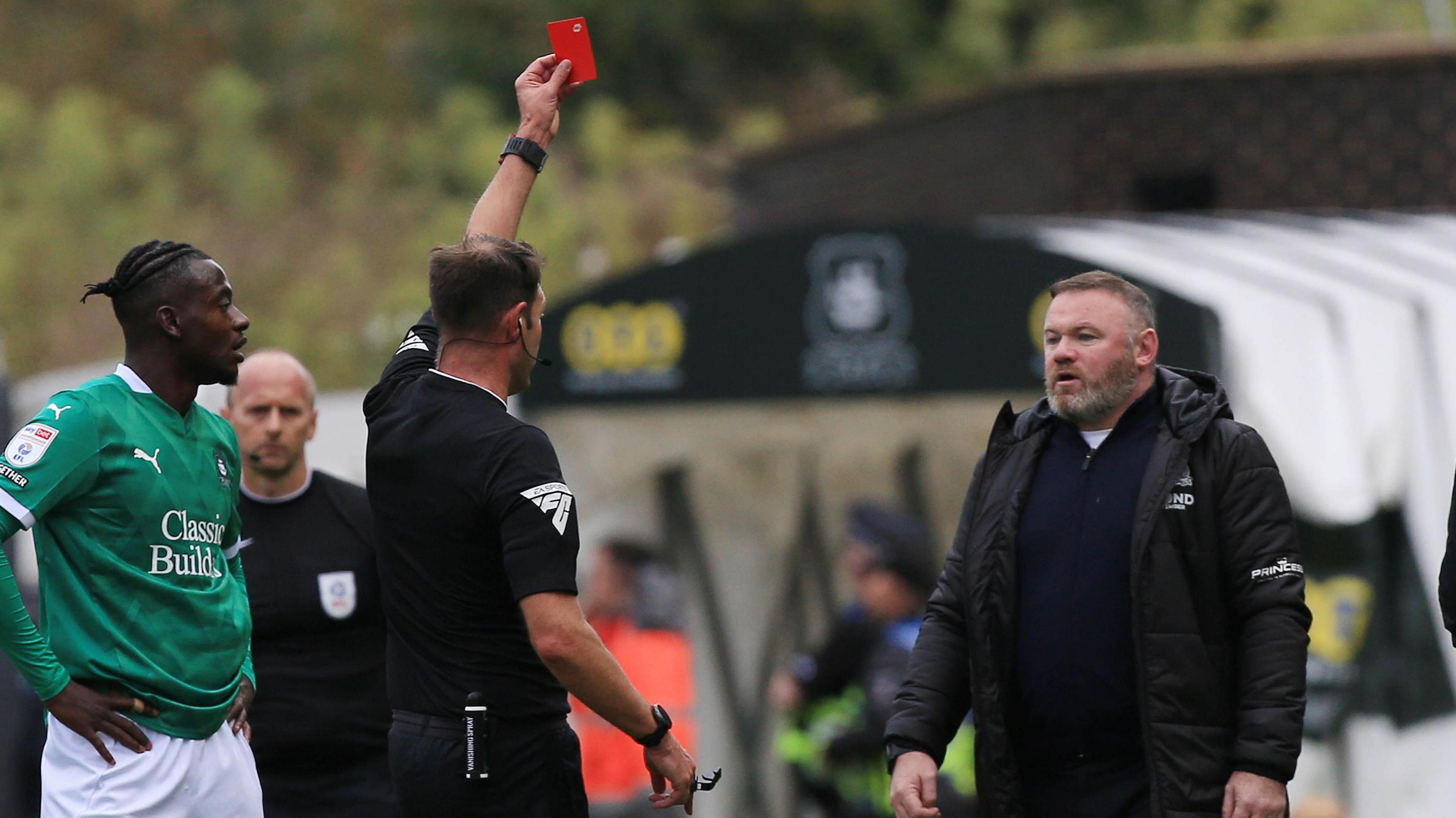 Wayne Rooney is sent off