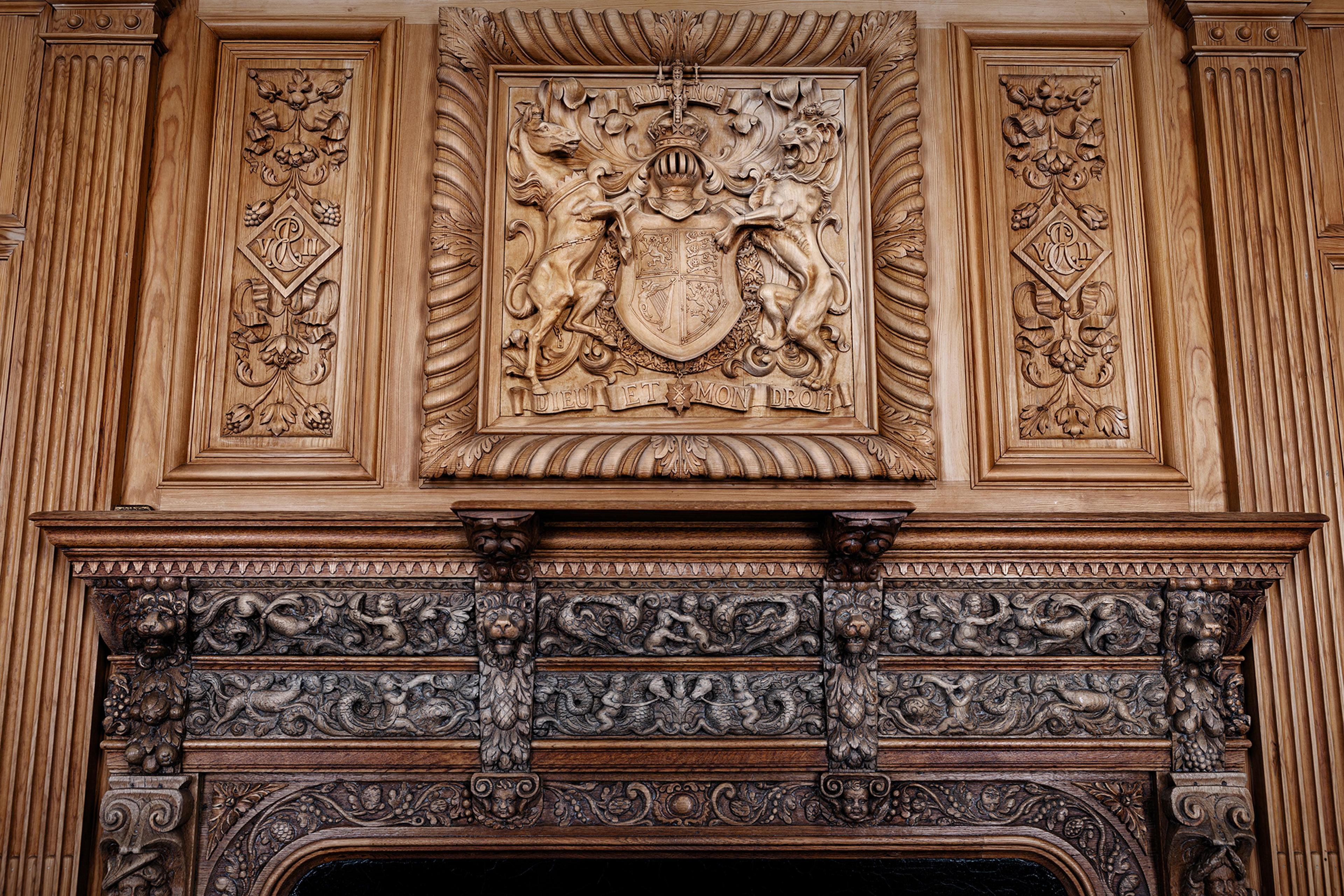 The royal coat of arms and Queen Victoria's cypher