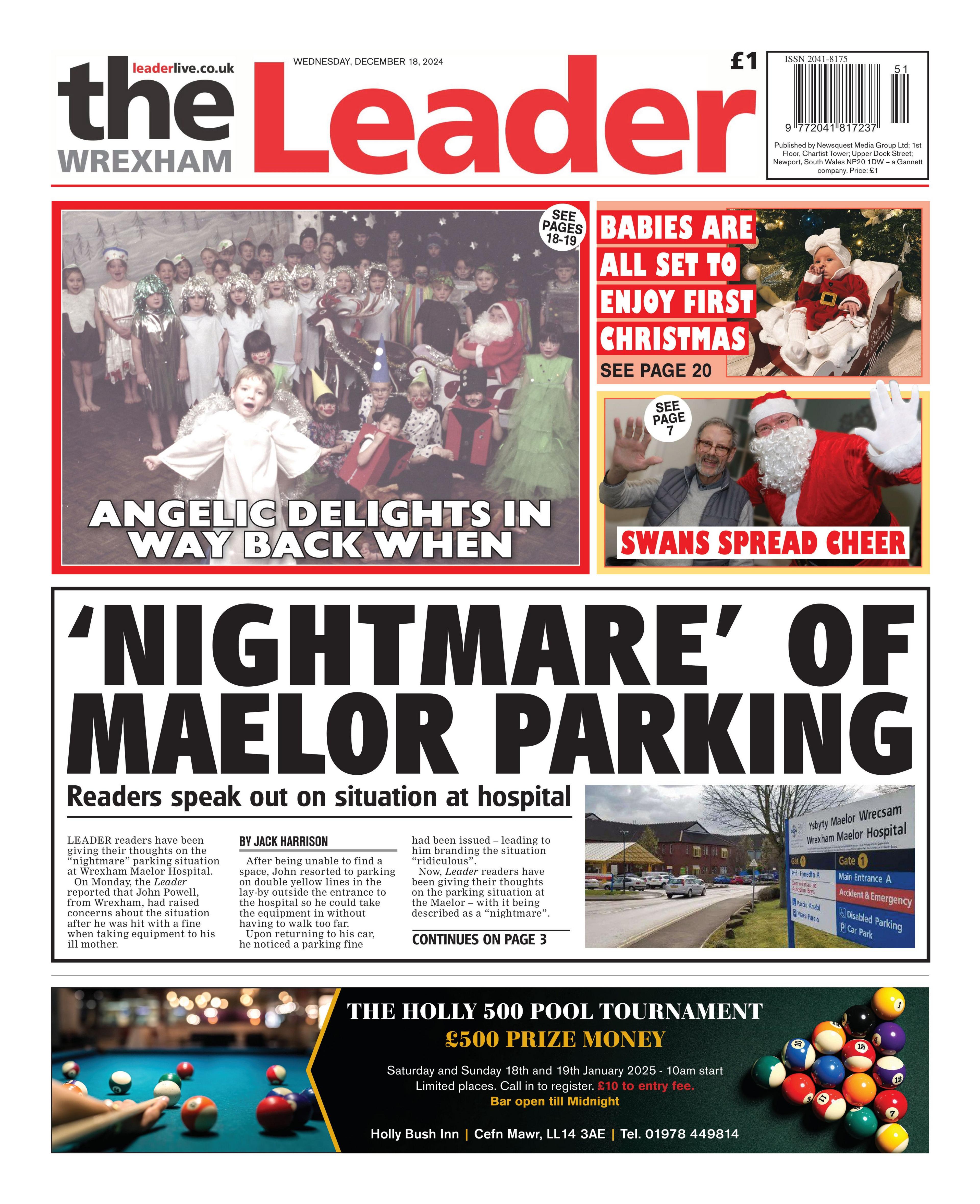 The front page of the Wrexham Leader