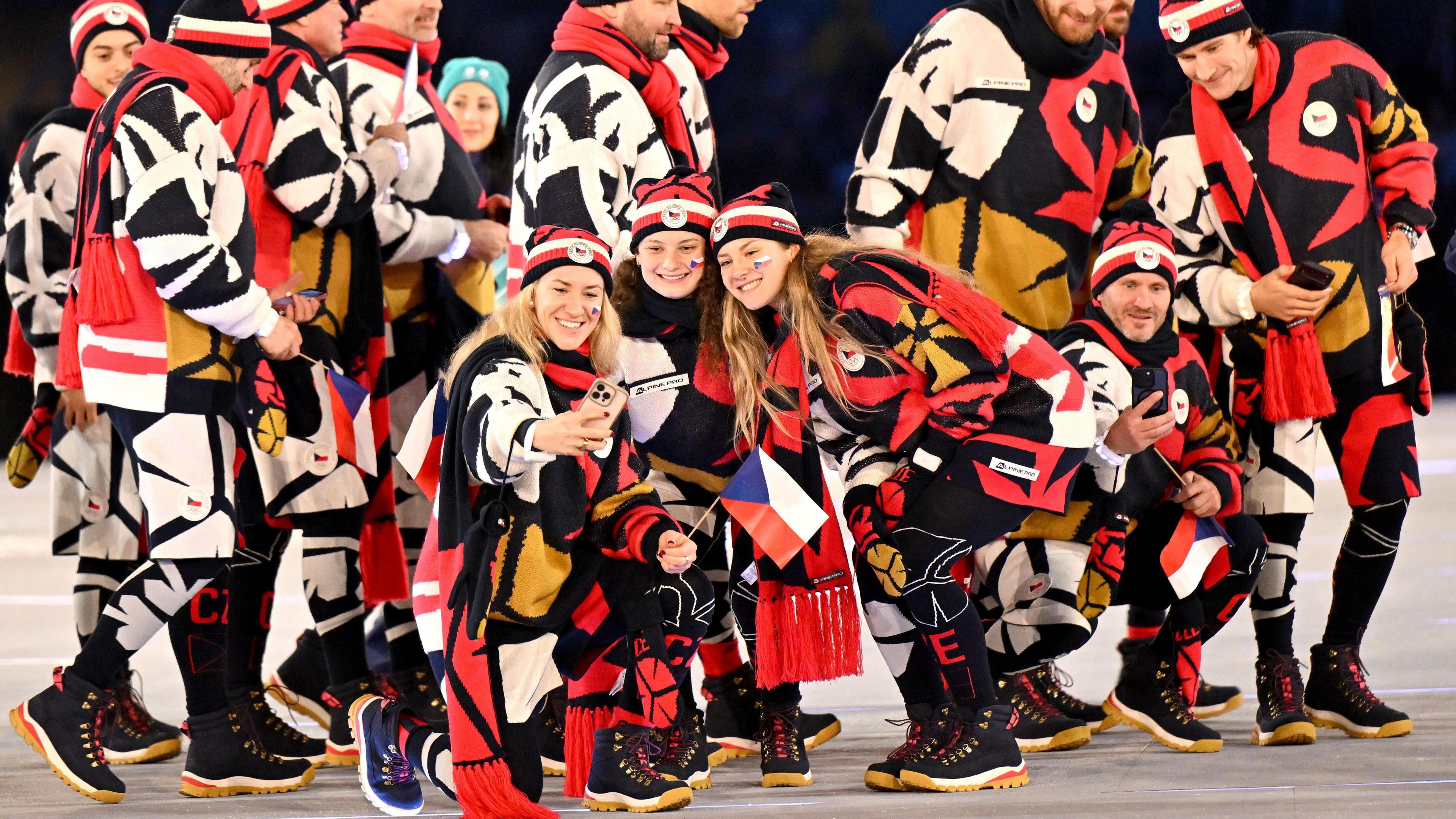 Czech Republic's athletes parade during the opening ceremony