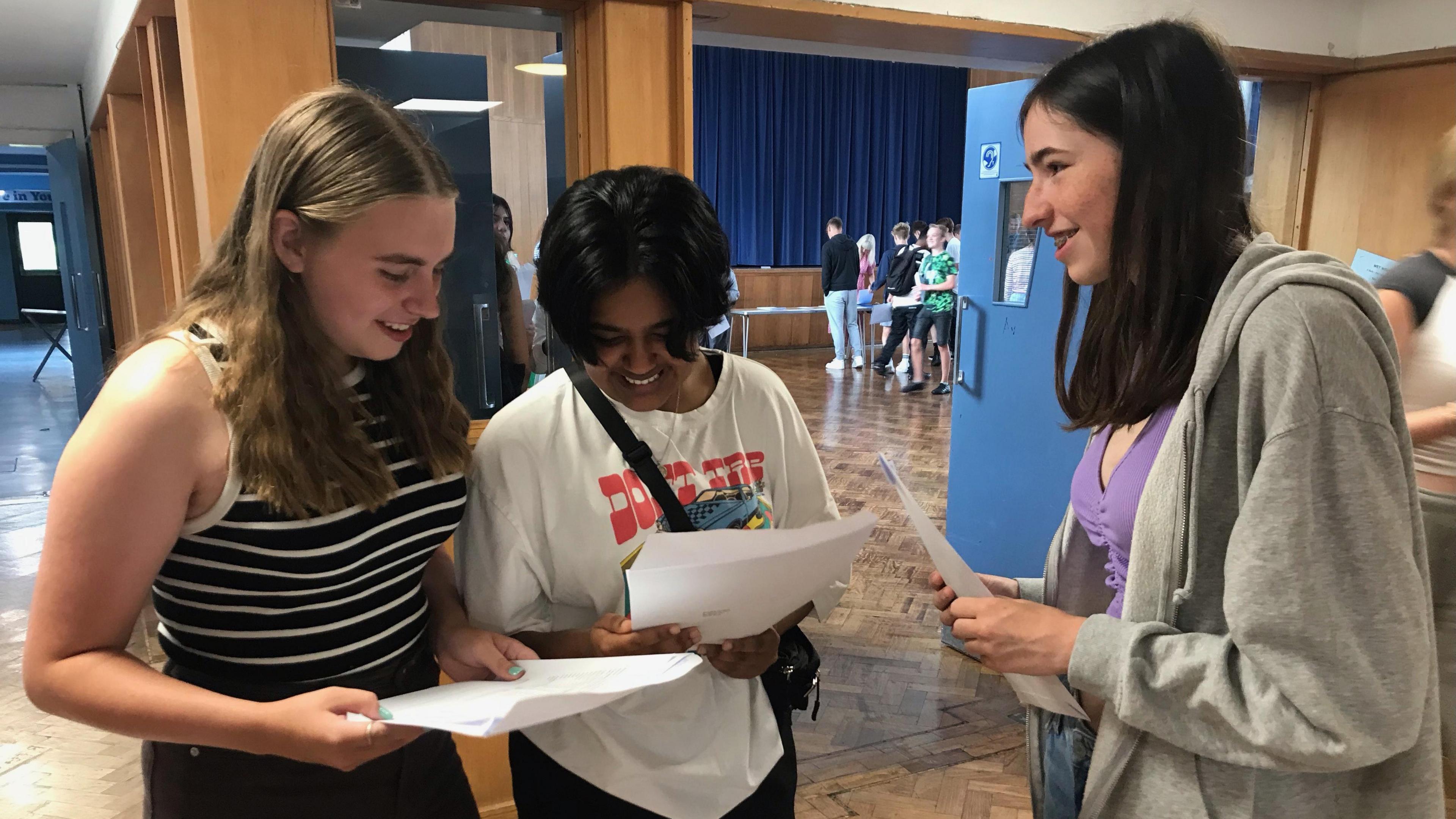 Pupils at Burgess Hill Academy getting their GCSE results