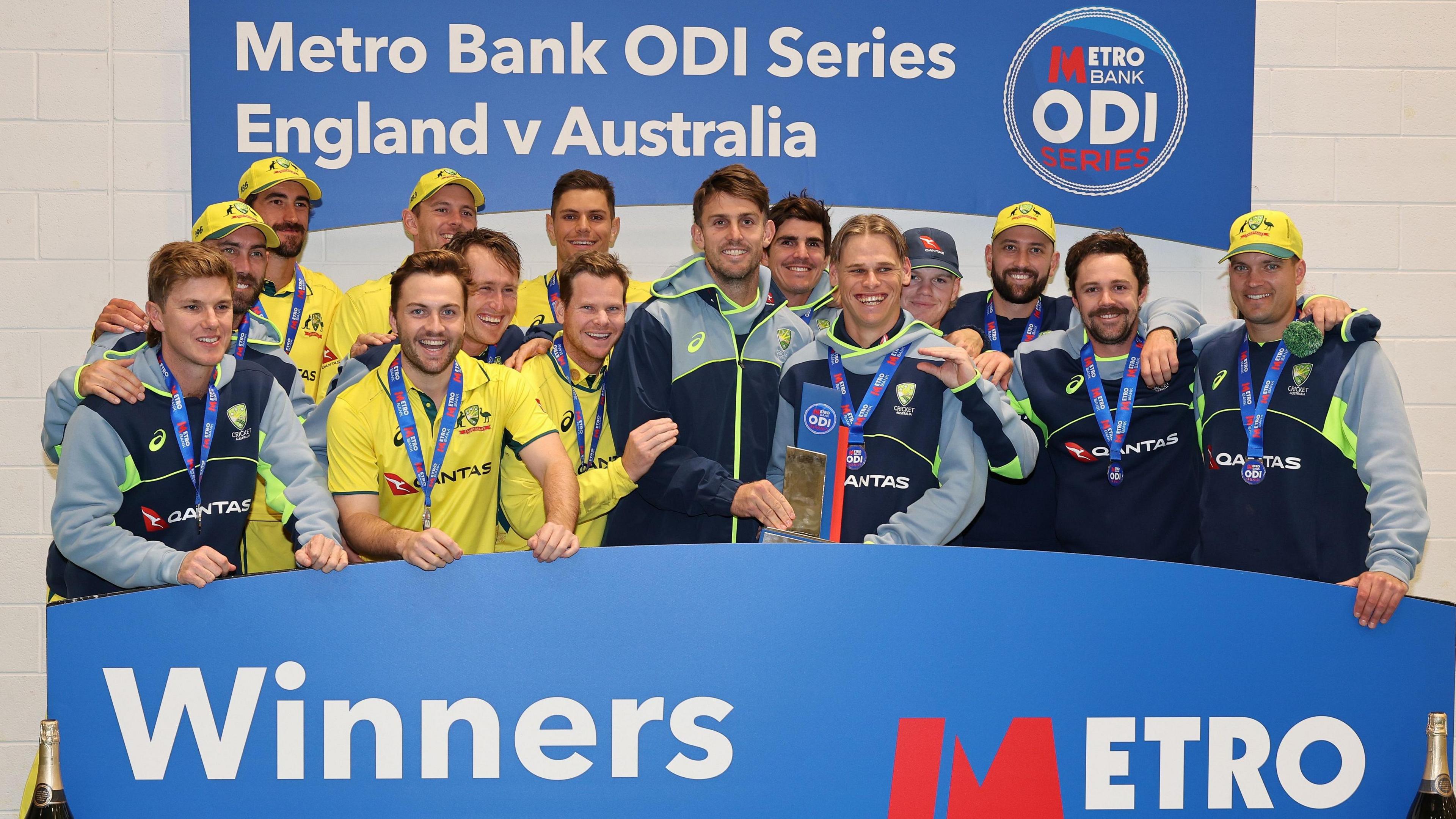 Australia with the ODI series trophy