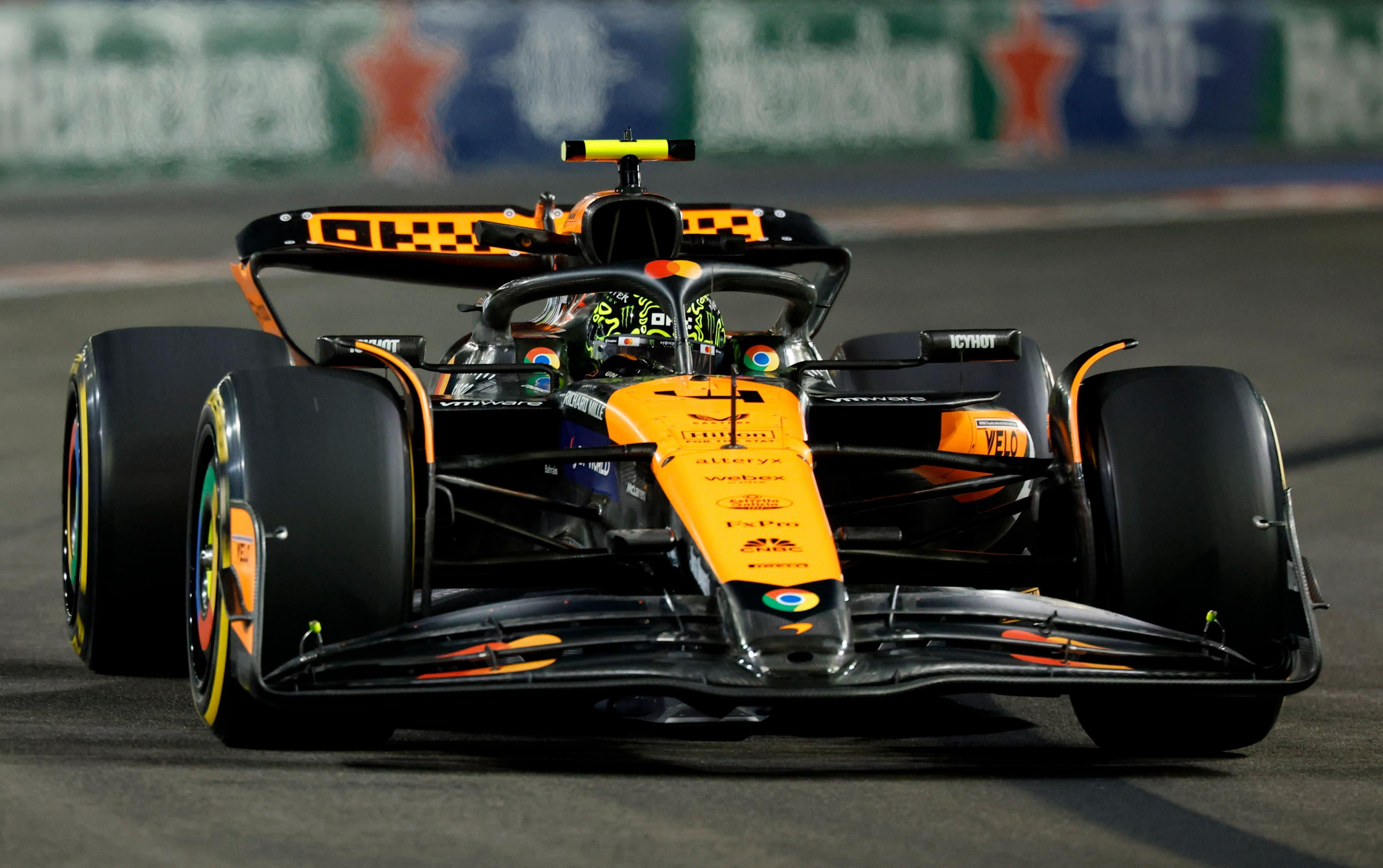 McLaren's Lando Norris in Las Vegas Grand Prix qualifying