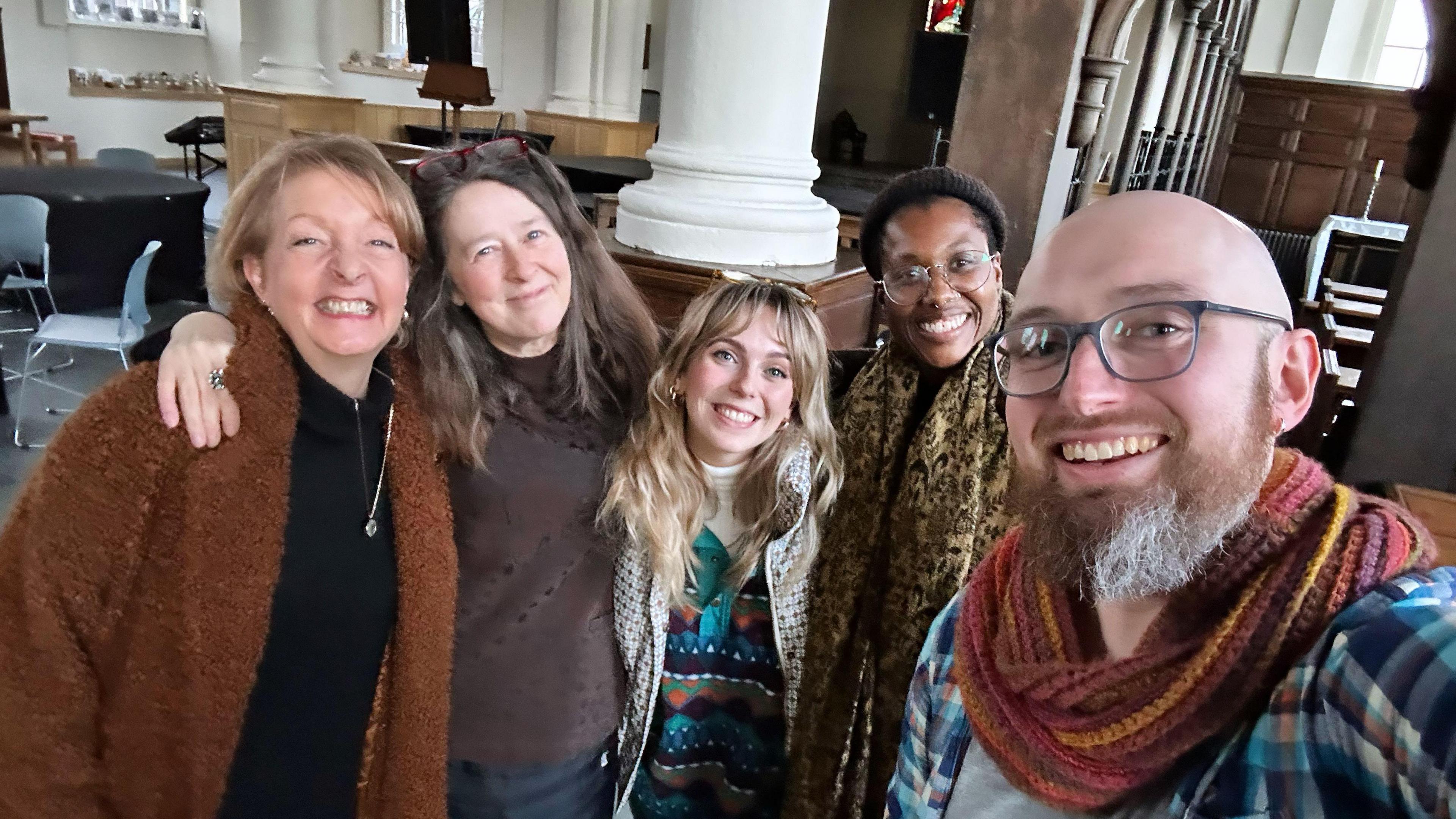 The cast and production team behind William's Castle Left-right Charlie Hardwick (actress), Polly Thomas (director), Becky Lindsay (actress), University of Sunderland graduates Chantal Herbert and Jay Sykes 