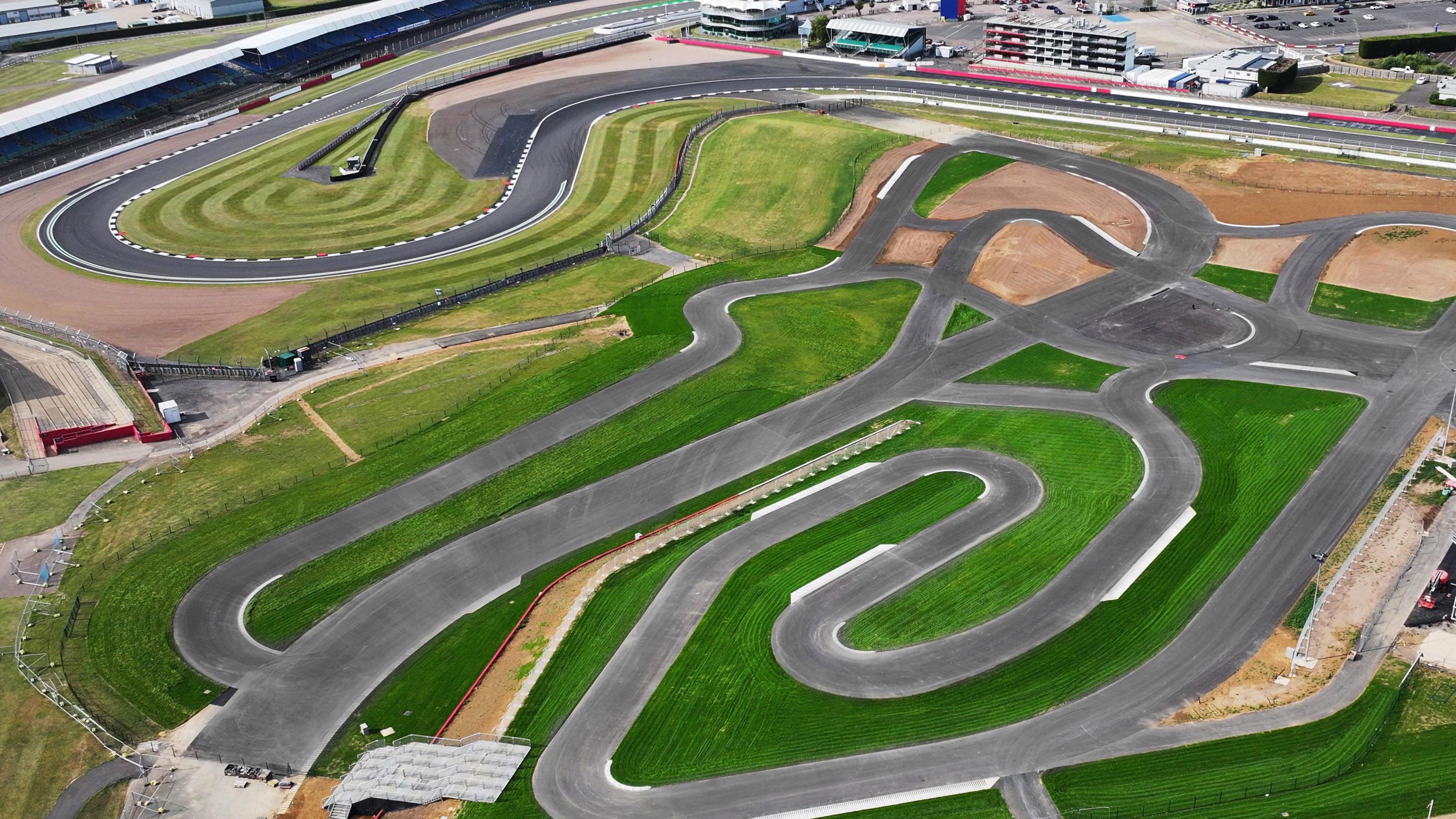 Aerial view of Silverstone Circuit race track
