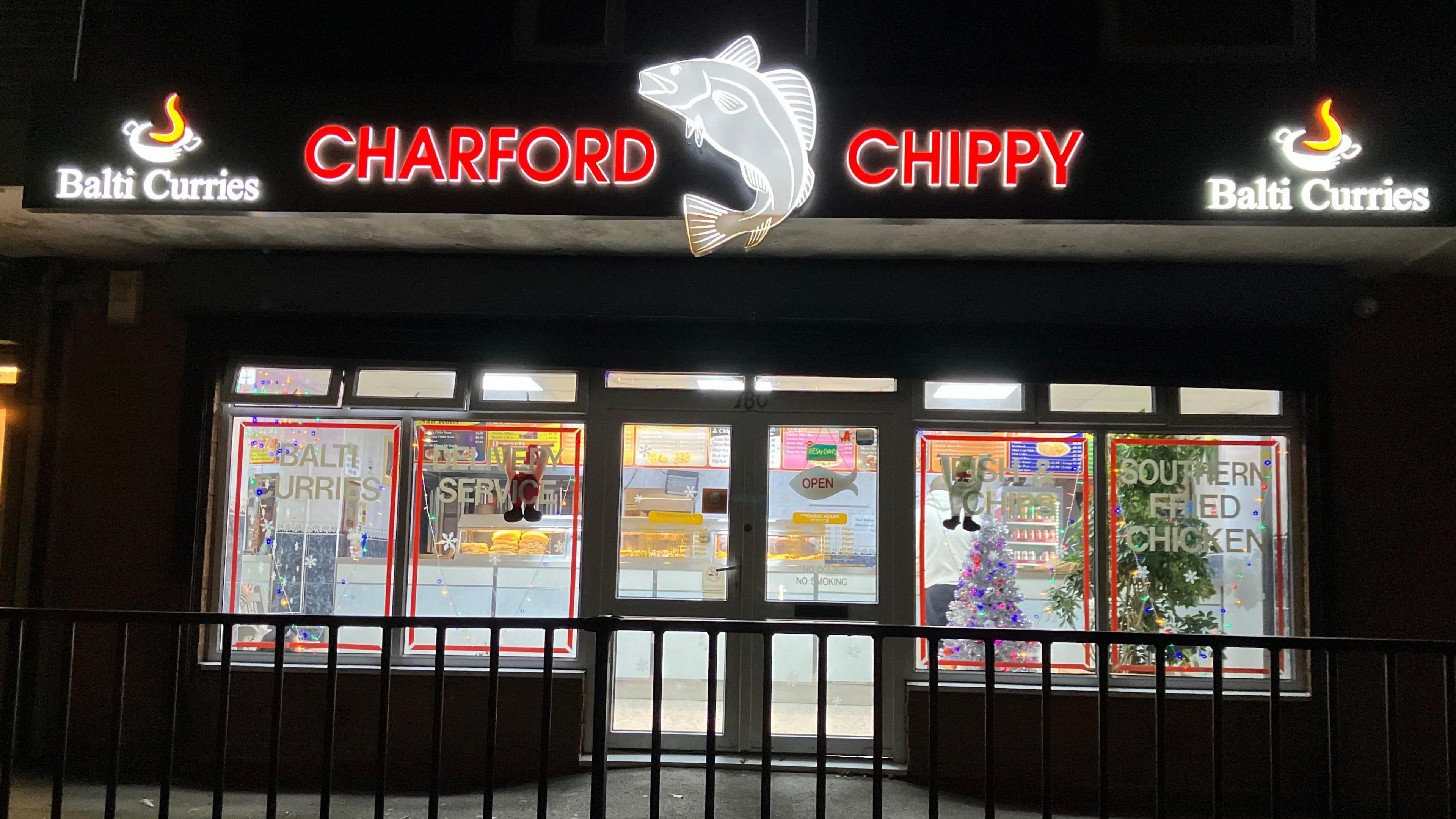 Outside of the chip shop