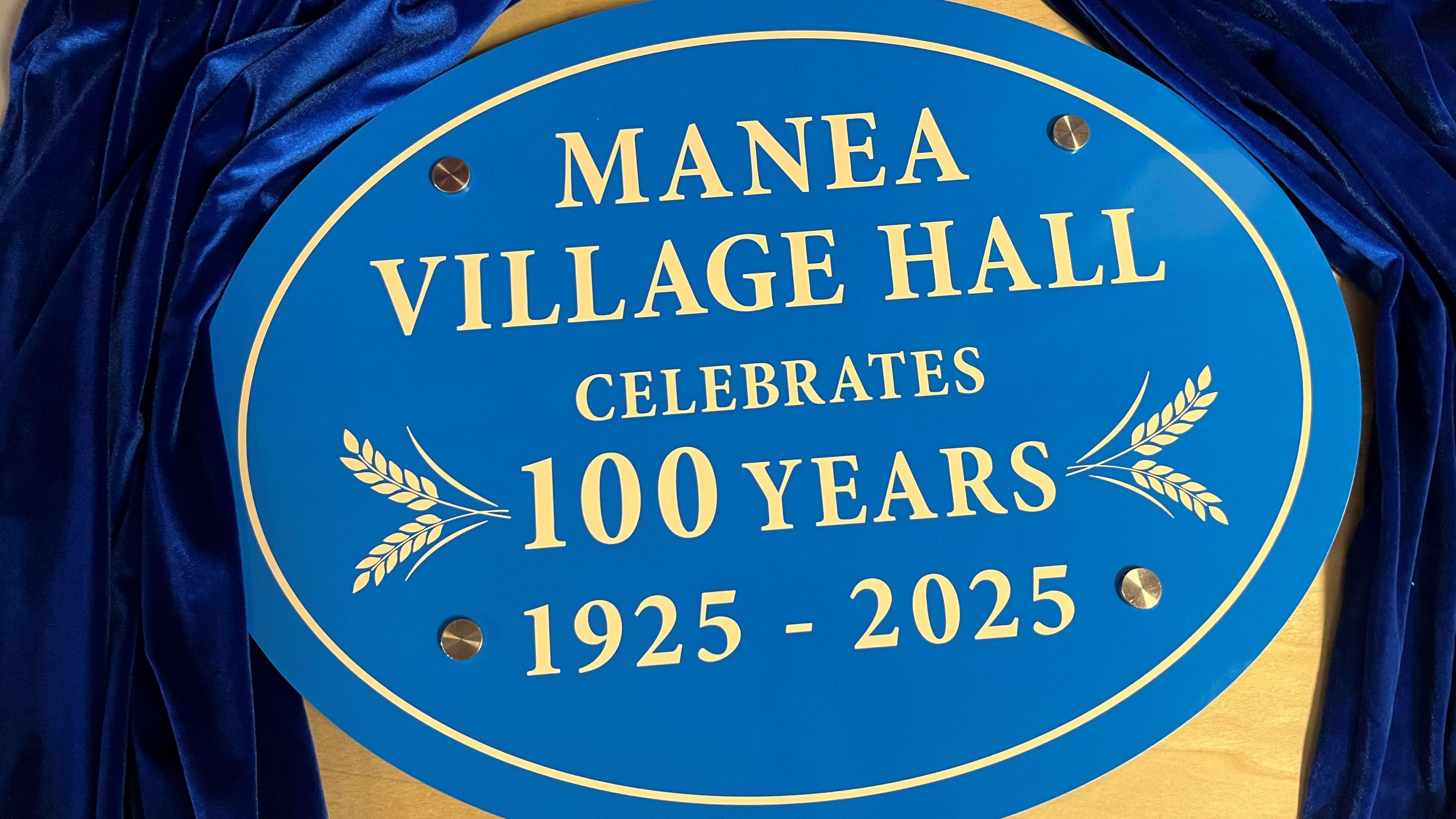 A brand new blue plaque for the celebrations of 100-years of Manea village hall