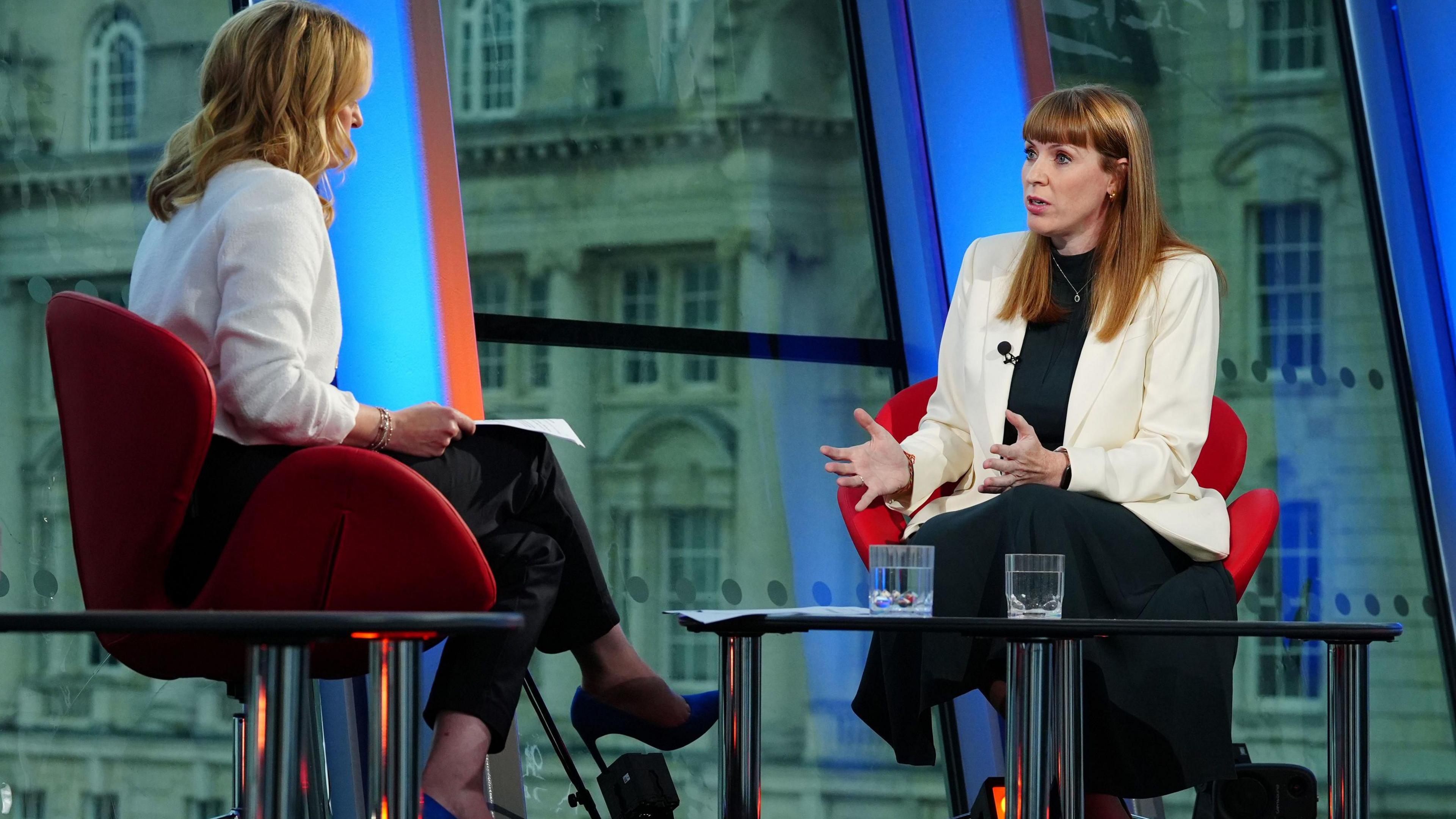 Angela Rayner being interviewed by the BBC's Laura Kuenssberg